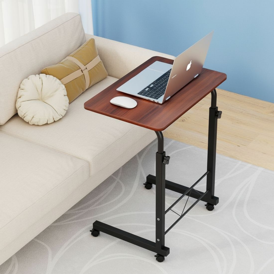 Artiss Laptop Desk Table Adjustable 60CM Dark Wood Bedworld