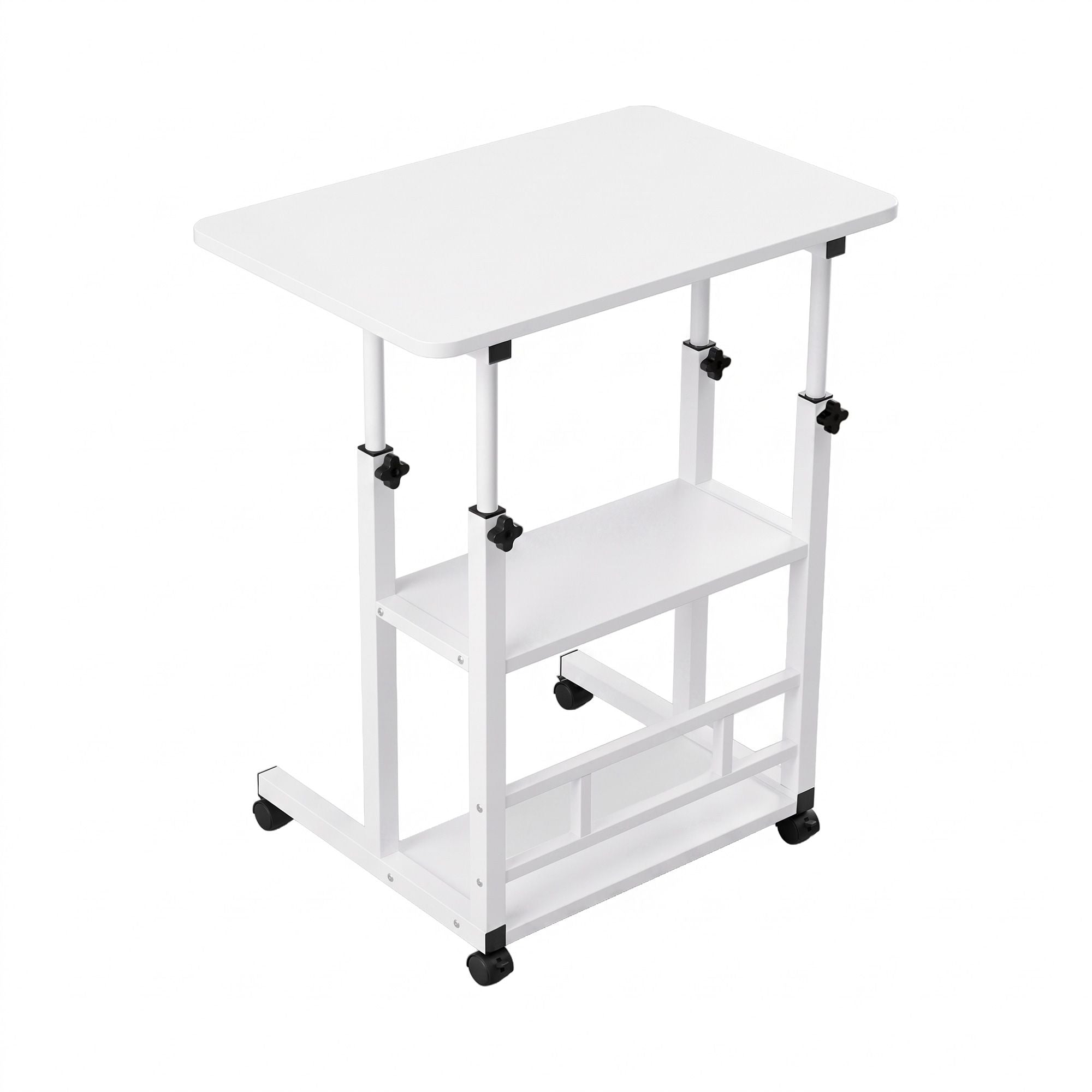 Artiss Laptop Desk Height Adjustable Mobile Workstation Computer Desks 60CM White Bedworld