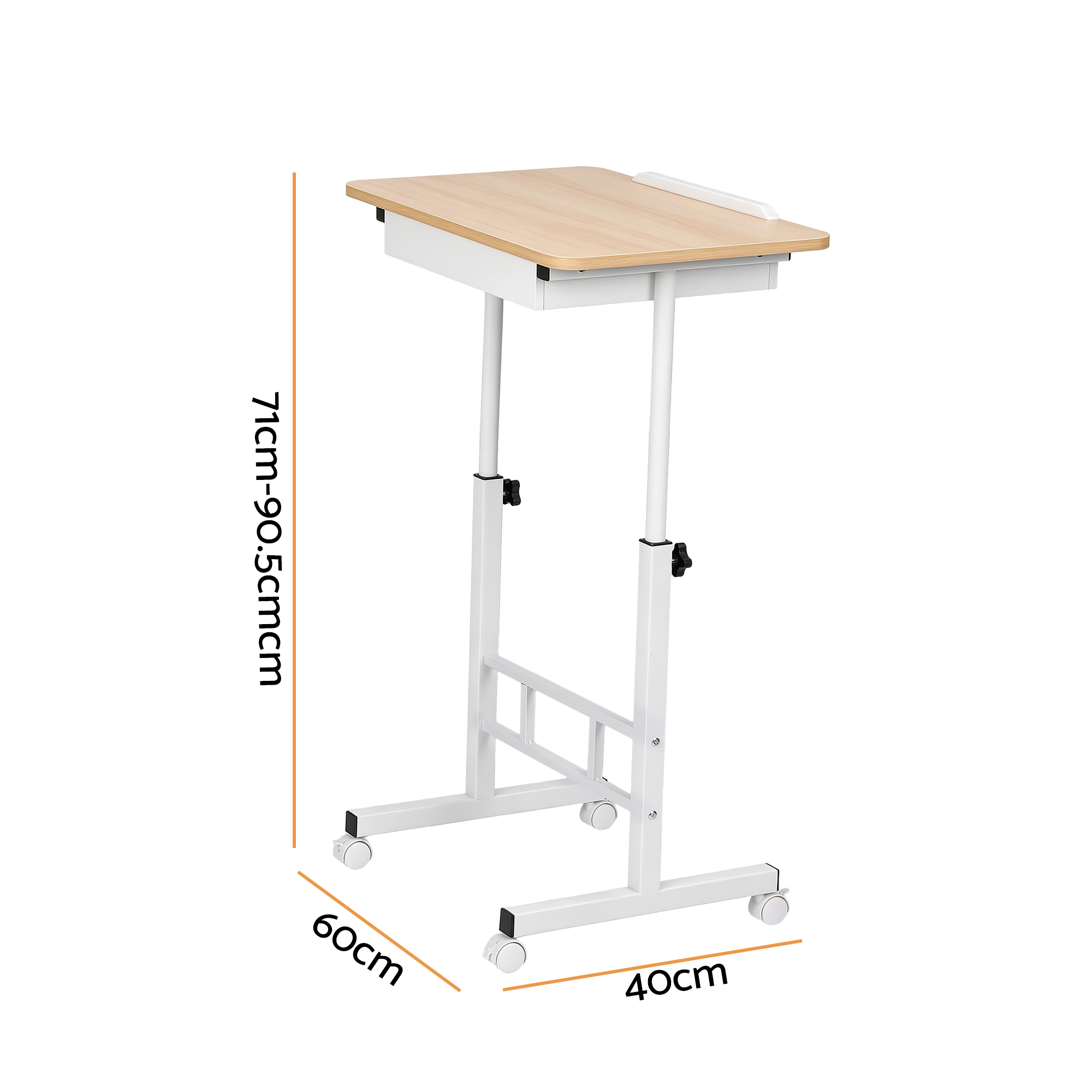 Artiss Adjustable Laptop Desk Mobile Bedside Table Hidden Storage Wood Bedworld