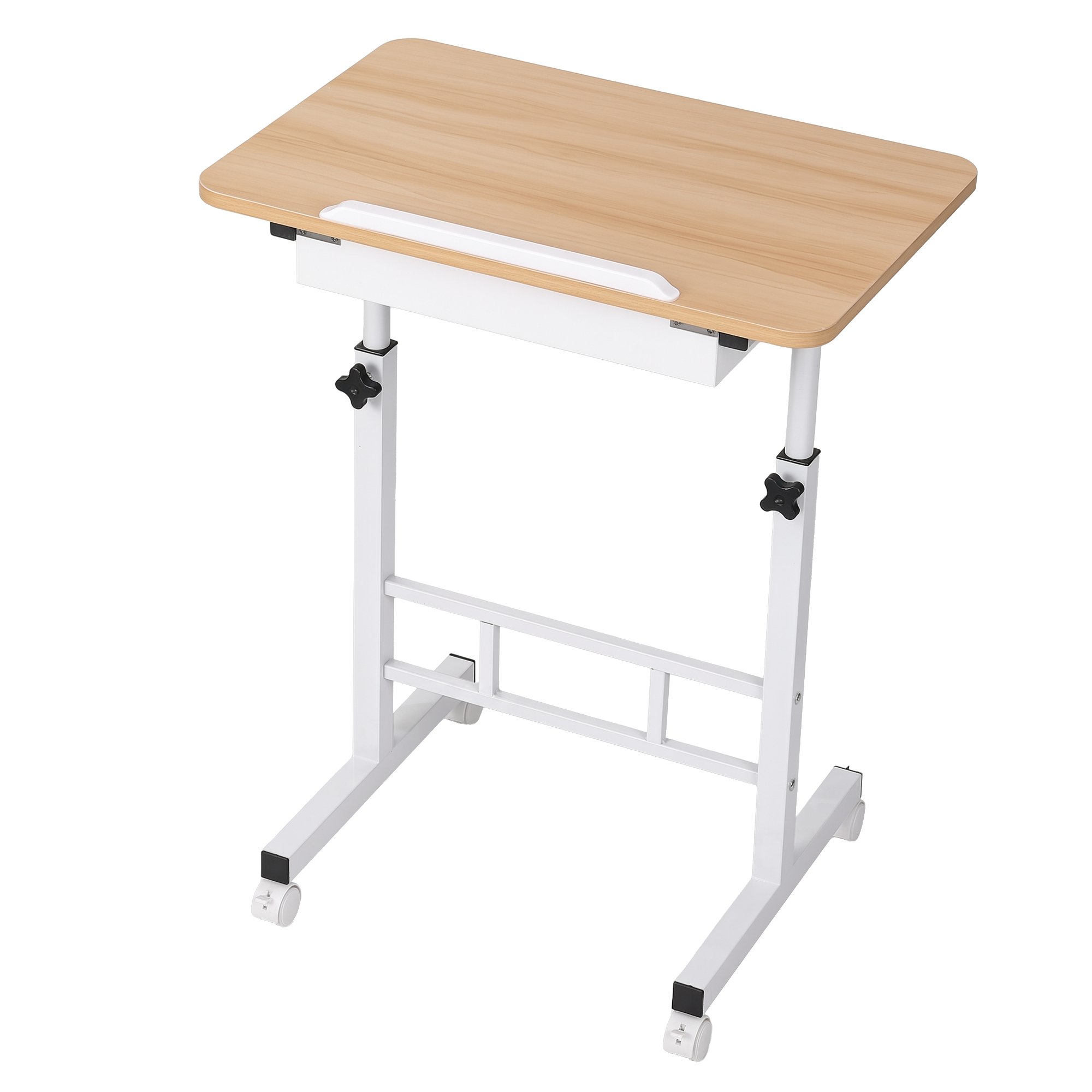 Artiss Adjustable Laptop Desk Mobile Bedside Table Hidden Storage Wood Bedworld