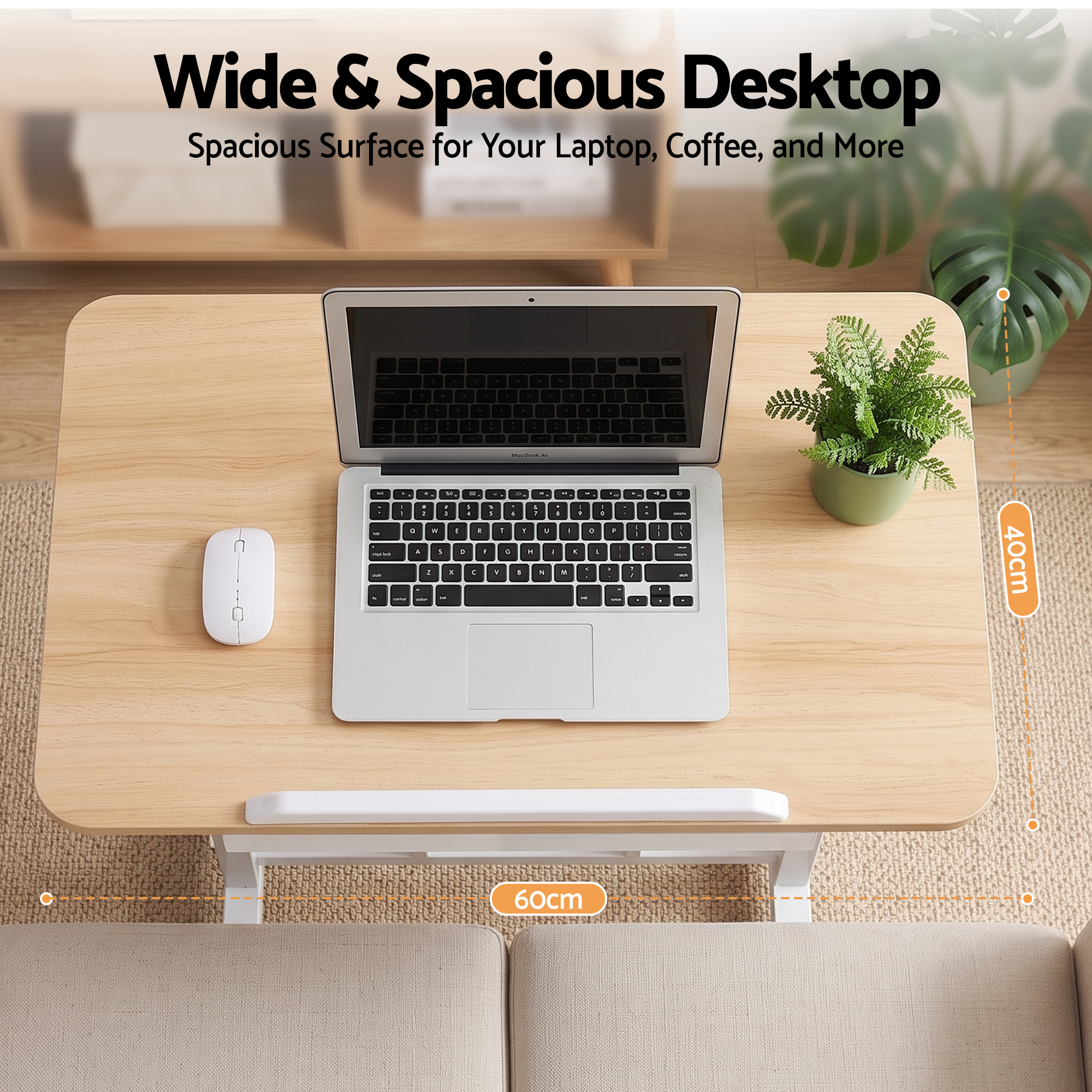Artiss Adjustable Laptop Desk Mobile Bedside Table Hidden Storage Wood Bedworld