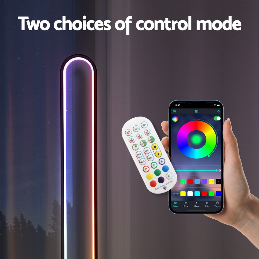 RGB LED floor lamp with remote and app control phone, multicolor light bar