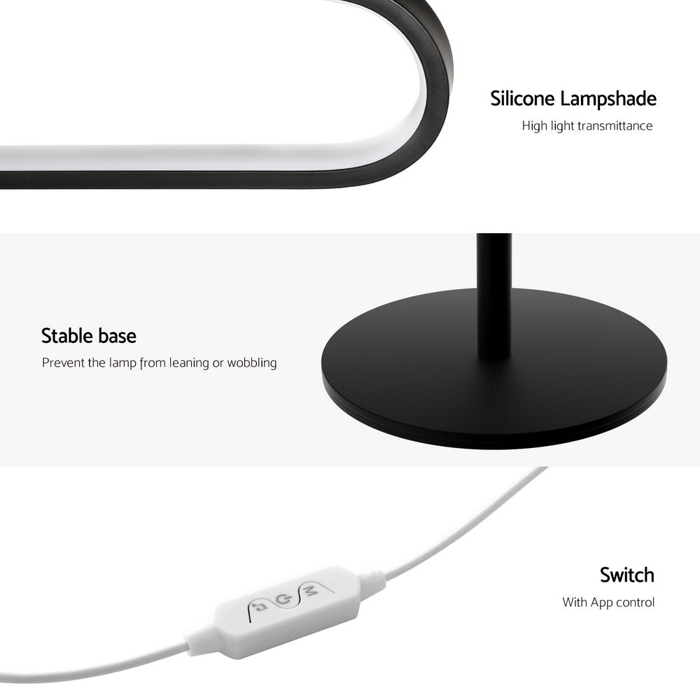RGB LED floor lamp details: silicone lampshade, stable round base, inline switch