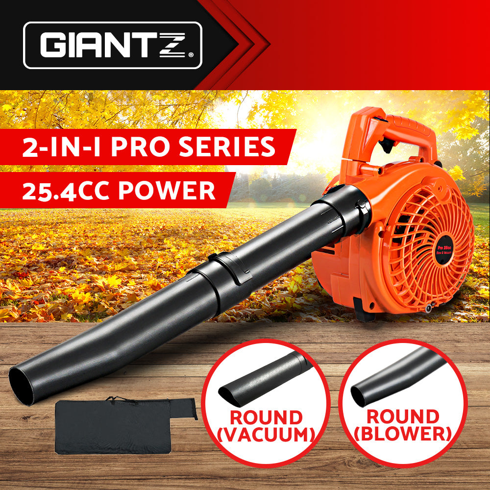 Orange and black 2-in-1 leaf blower vacuum with long tube nozzle