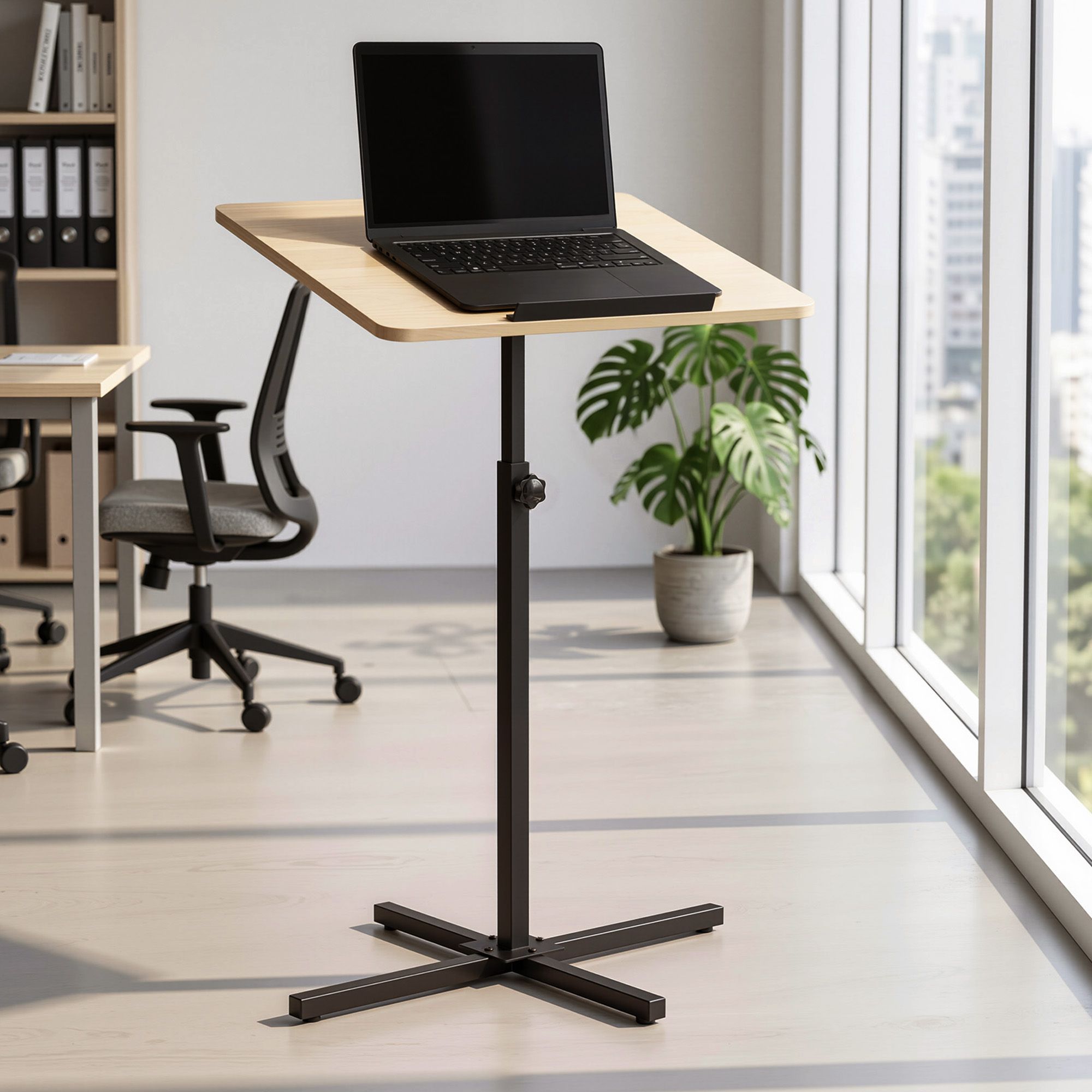 Artiss Floor Podium Stand 78-127CM Height Adjustable Portable Laptop Desk Bedworld
