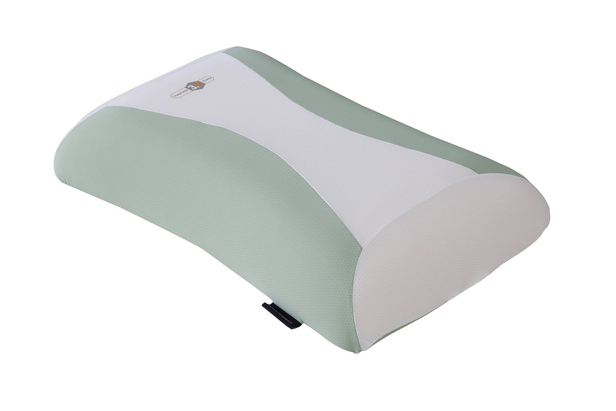 Cylindrical pillow with a gradient design on a white background