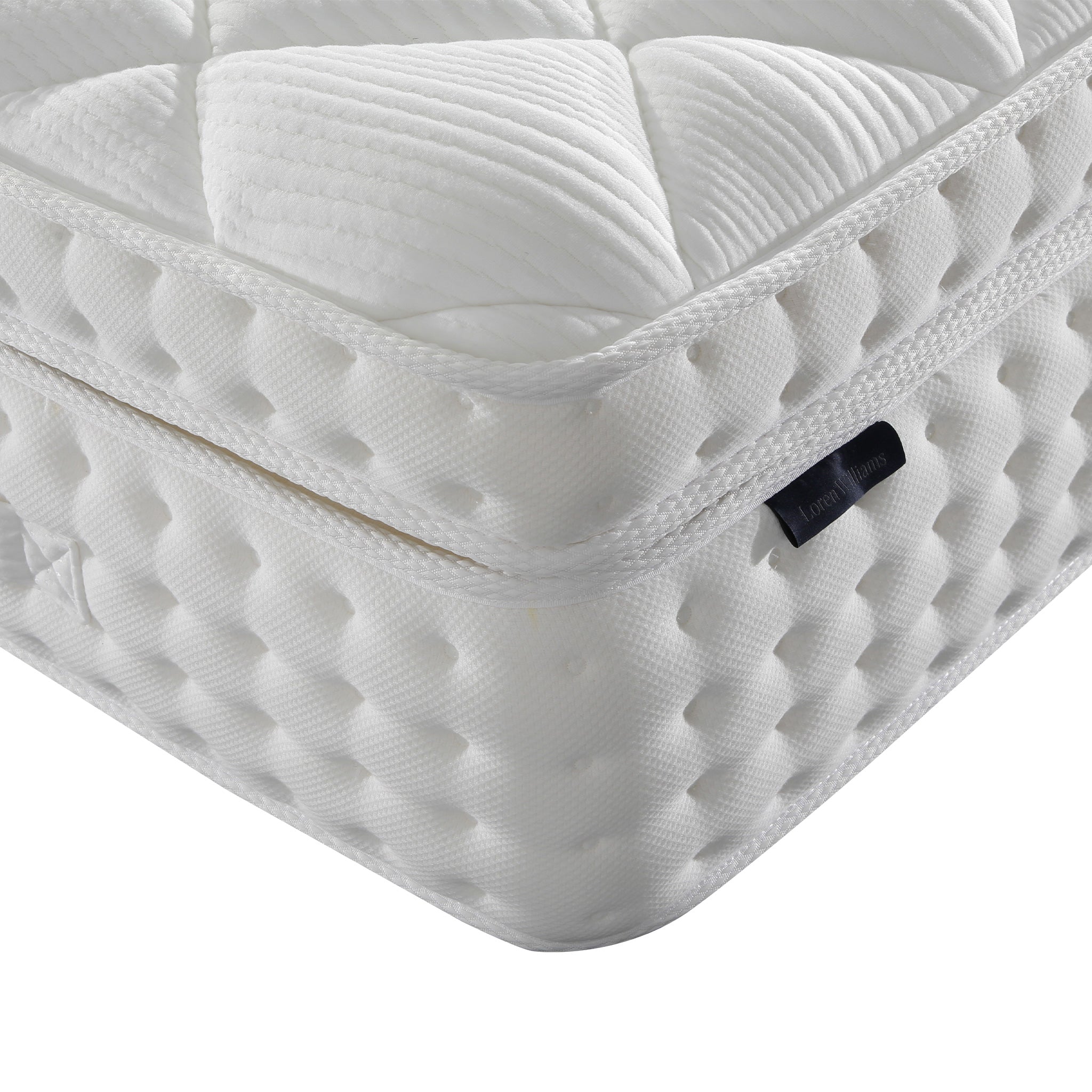 Side view of Loren Williams Black Label mattress showcasing plush comfort layers