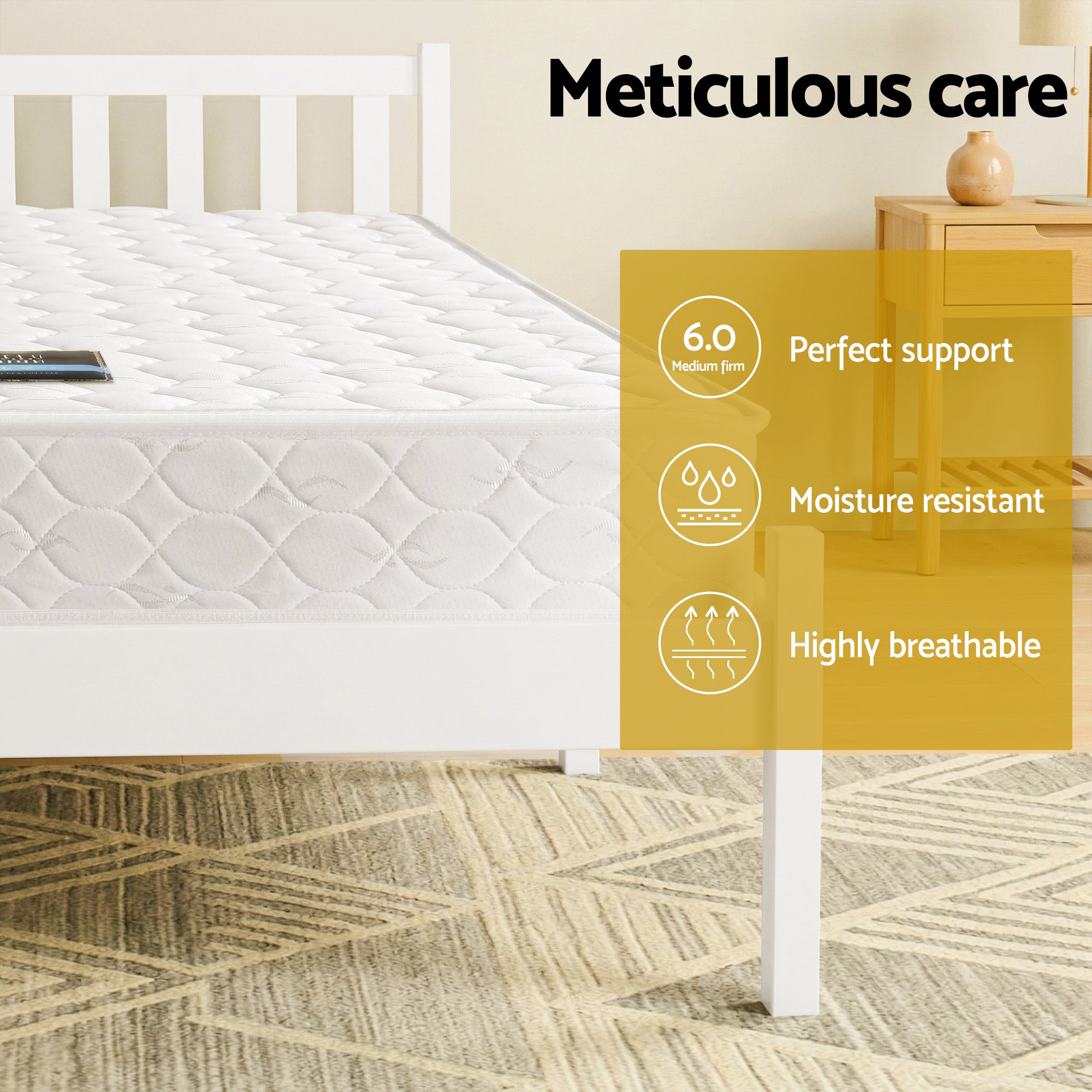 Giselle Double Mattress with Artiss Wooden Bed Frame Natural Pine Timber Base Bedworld
