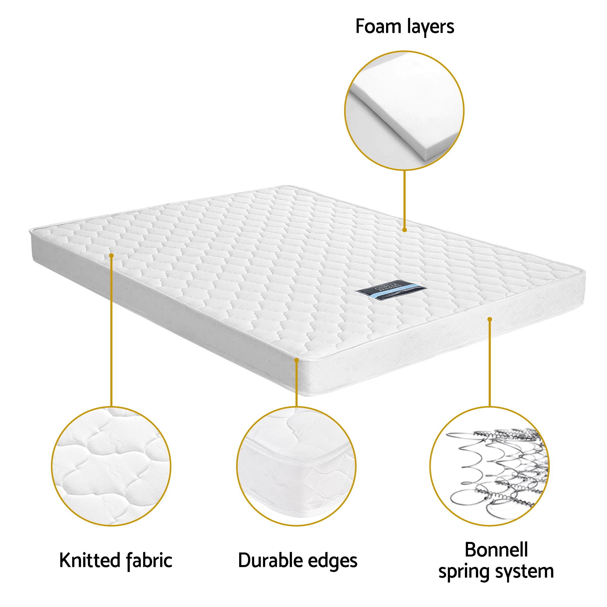 Giselle Double Mattress with Artiss Wooden Bed Frame Natural Pine Timber Base Bedworld