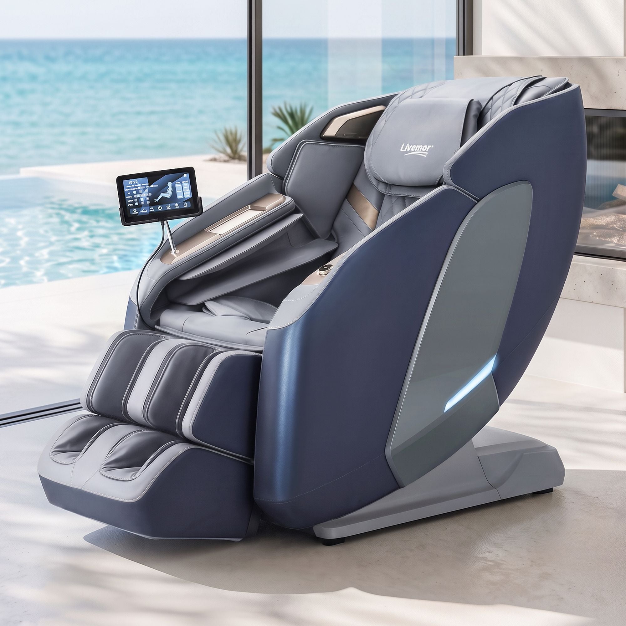Livemor 4D Massage Chair Double Core SL Track Recliner Full Body Zero Gravity Heat Body Scan Melisa Bedworld