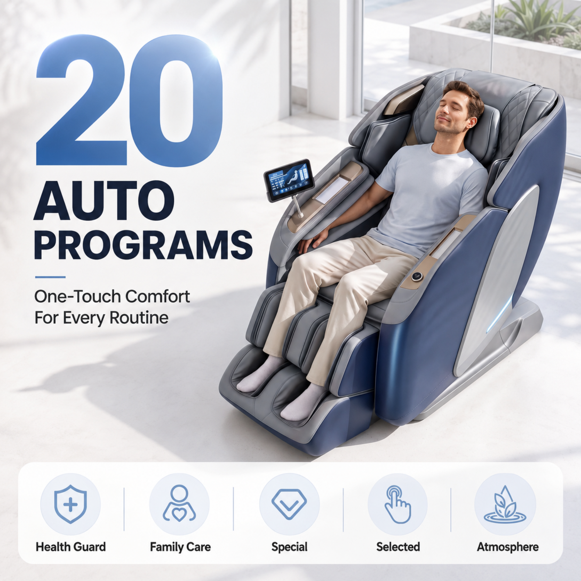 Livemor 4D Massage Chair Double Core SL Track Recliner Full Body Zero Gravity Heat Body Scan Melisa Bedworld