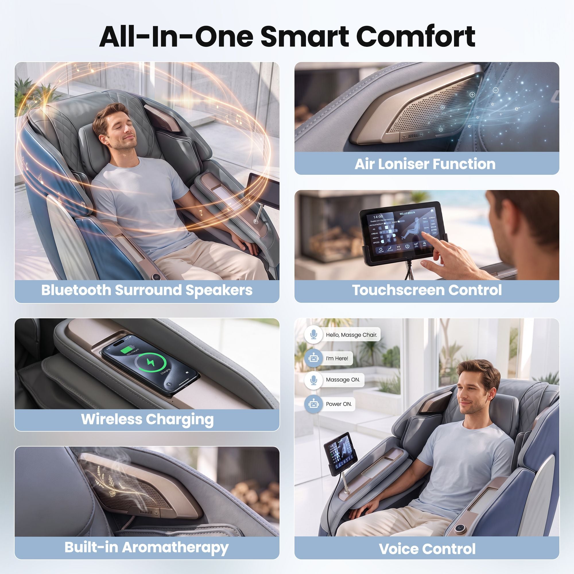 Livemor 4D Massage Chair Double Core SL Track Recliner Full Body Zero Gravity Heat Body Scan Melisa Bedworld