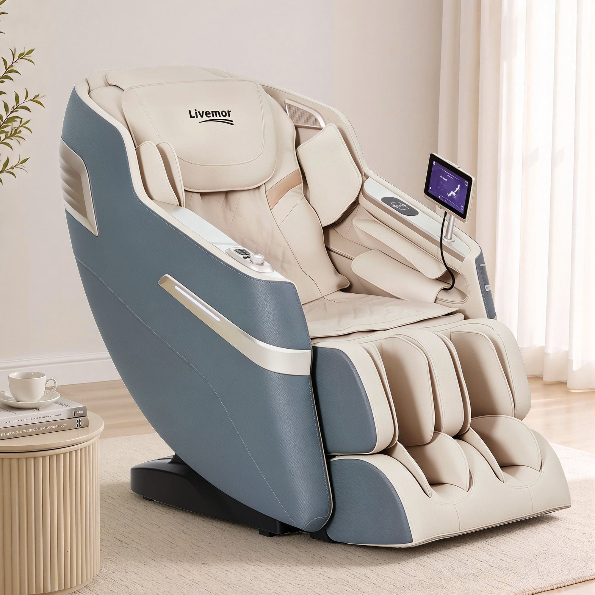 Livemor Elite 4D Massage Chair E1 Full Body Zero Gravity Recliner SL Track AI Body Scan Bedworld