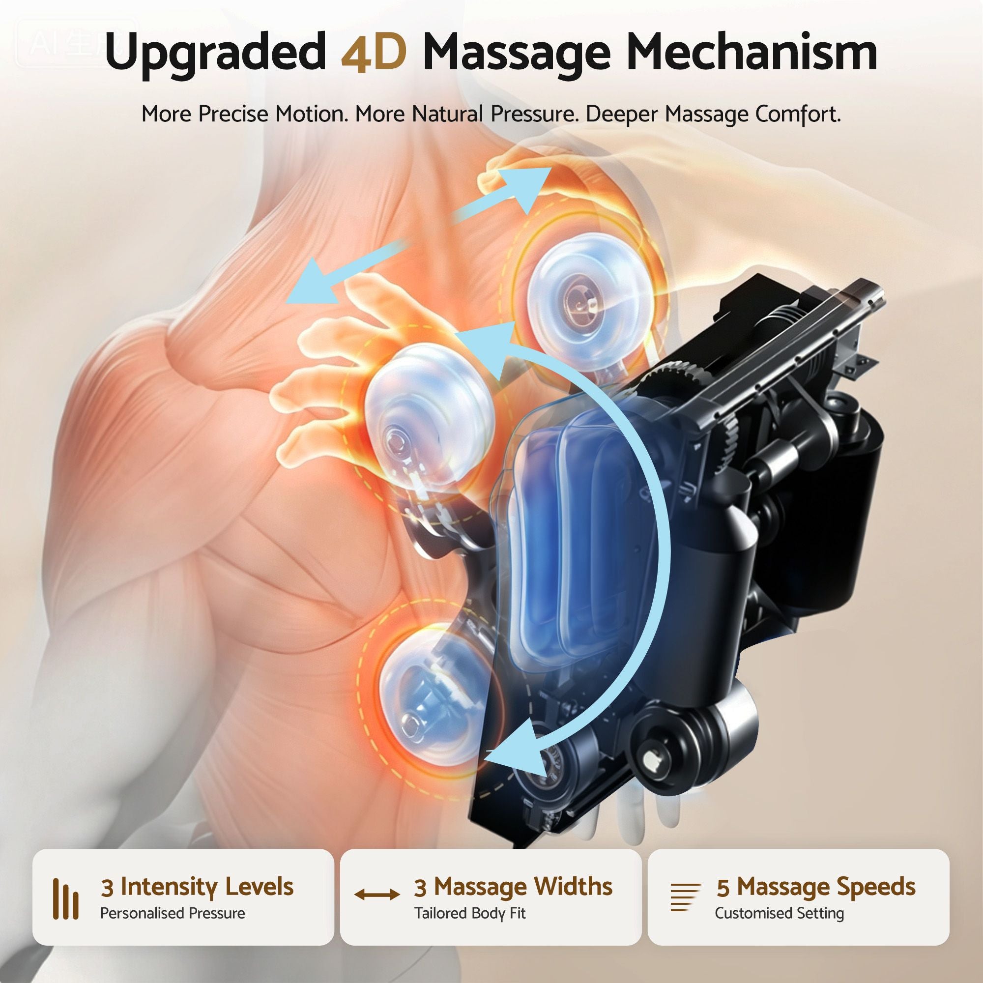 Livemor Elite 4D Massage Chair E1 Full Body Zero Gravity Recliner SL Track AI Body Scan Bedworld