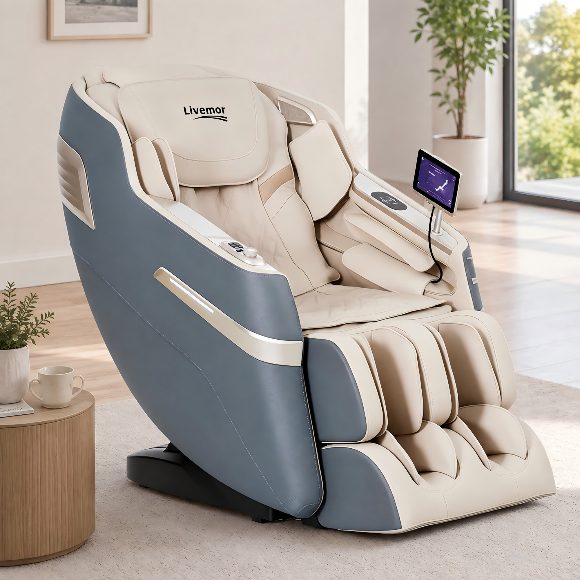 Livemor Elite 4D Massage Chair E1 Full Body Zero Gravity Recliner SL Track AI Body Scan Bedworld