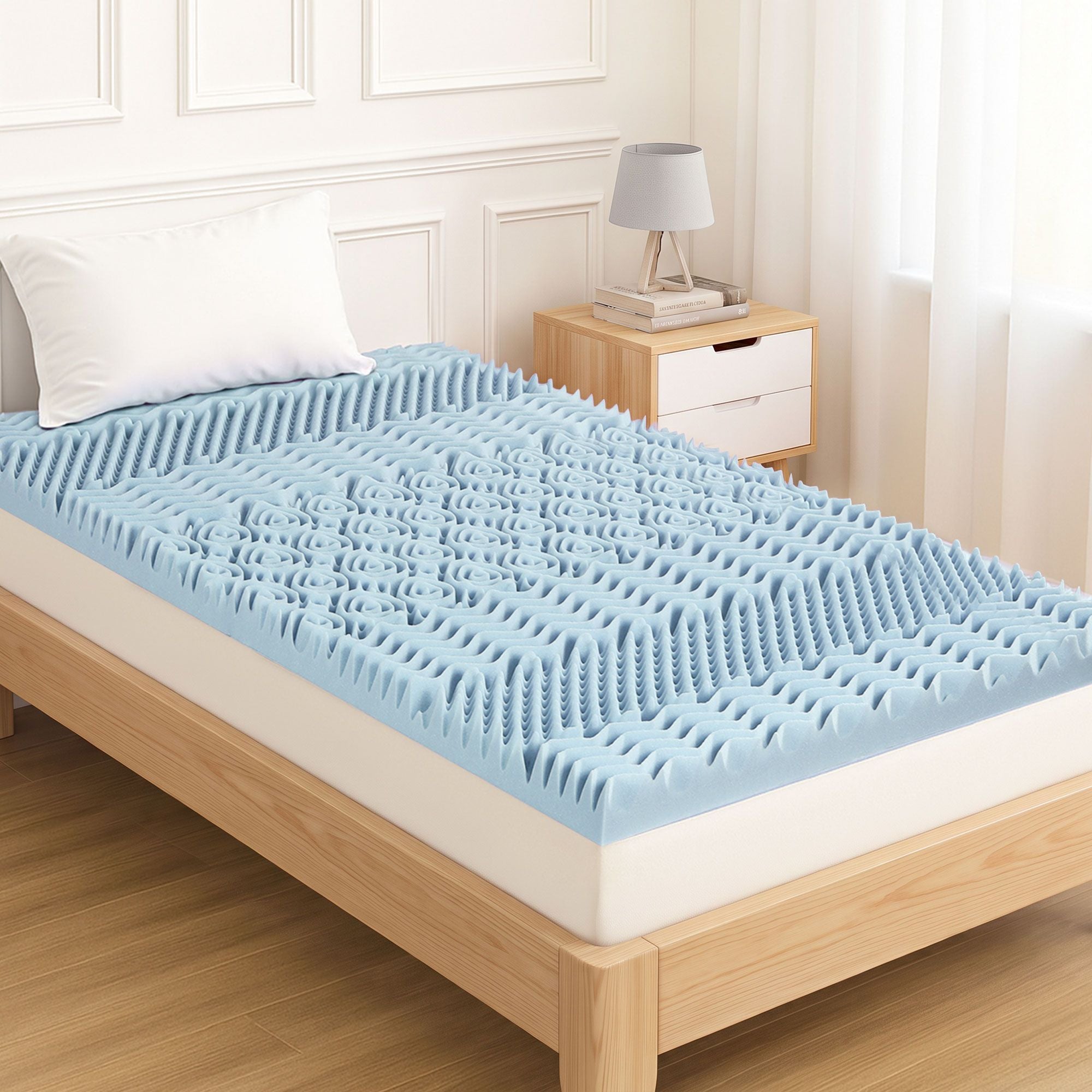 Giselle Bedding Memory Foam Mattress Topper 7-Zone 5cm Single Bedworld