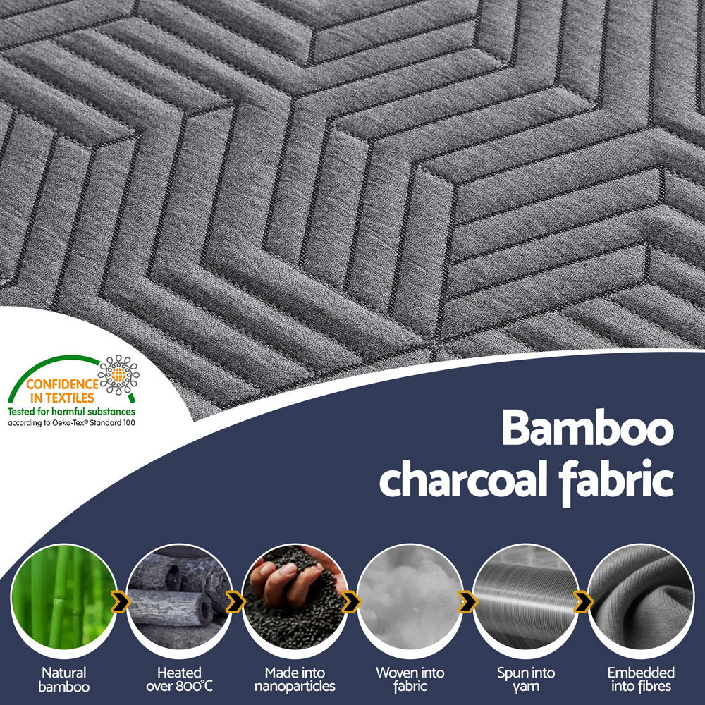 Giselle 8cm Memory Foam Mattress Topper Gel Dual Layer Foam Bamboo Double