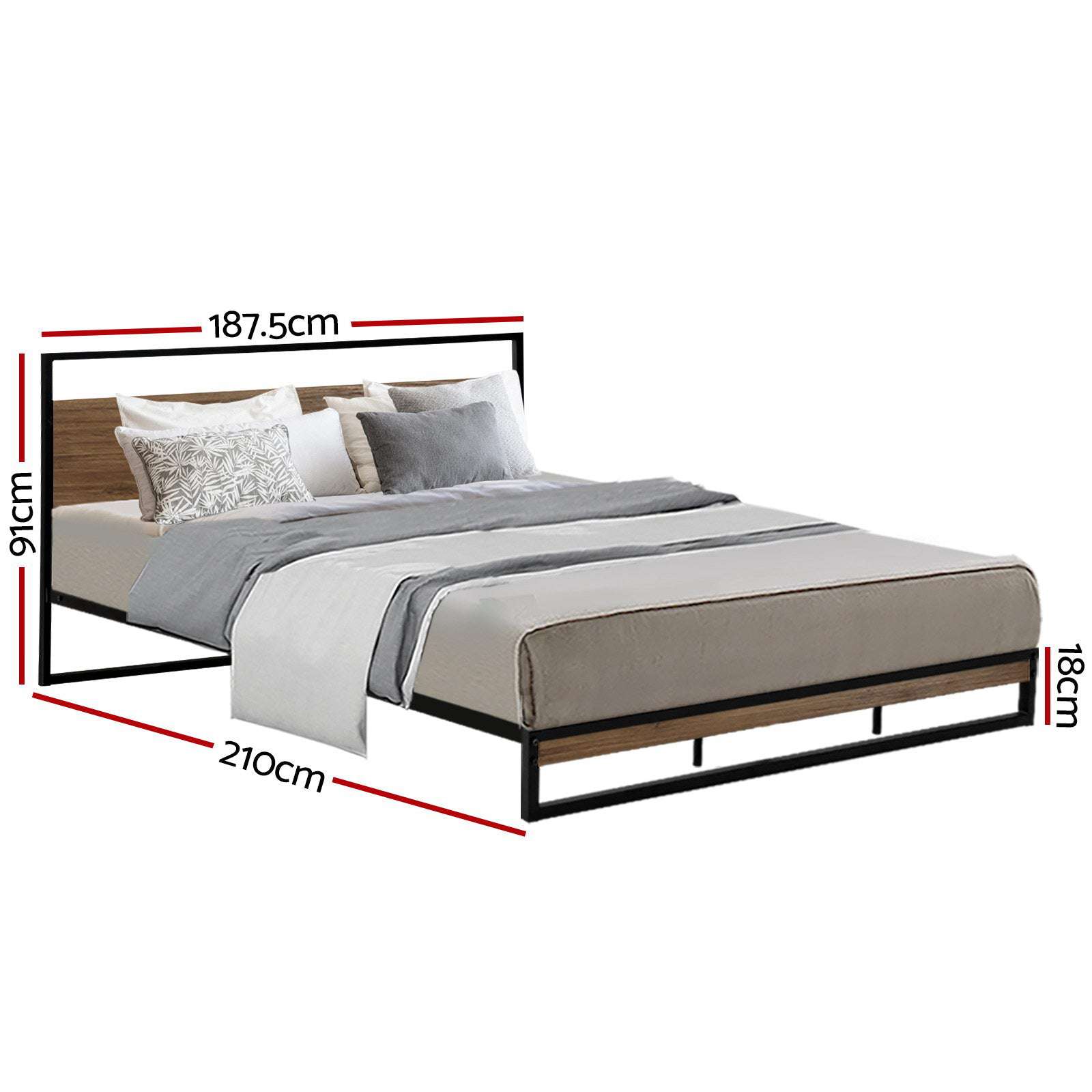 Artiss Bed Frame King Size Metal Bed Frame DANE