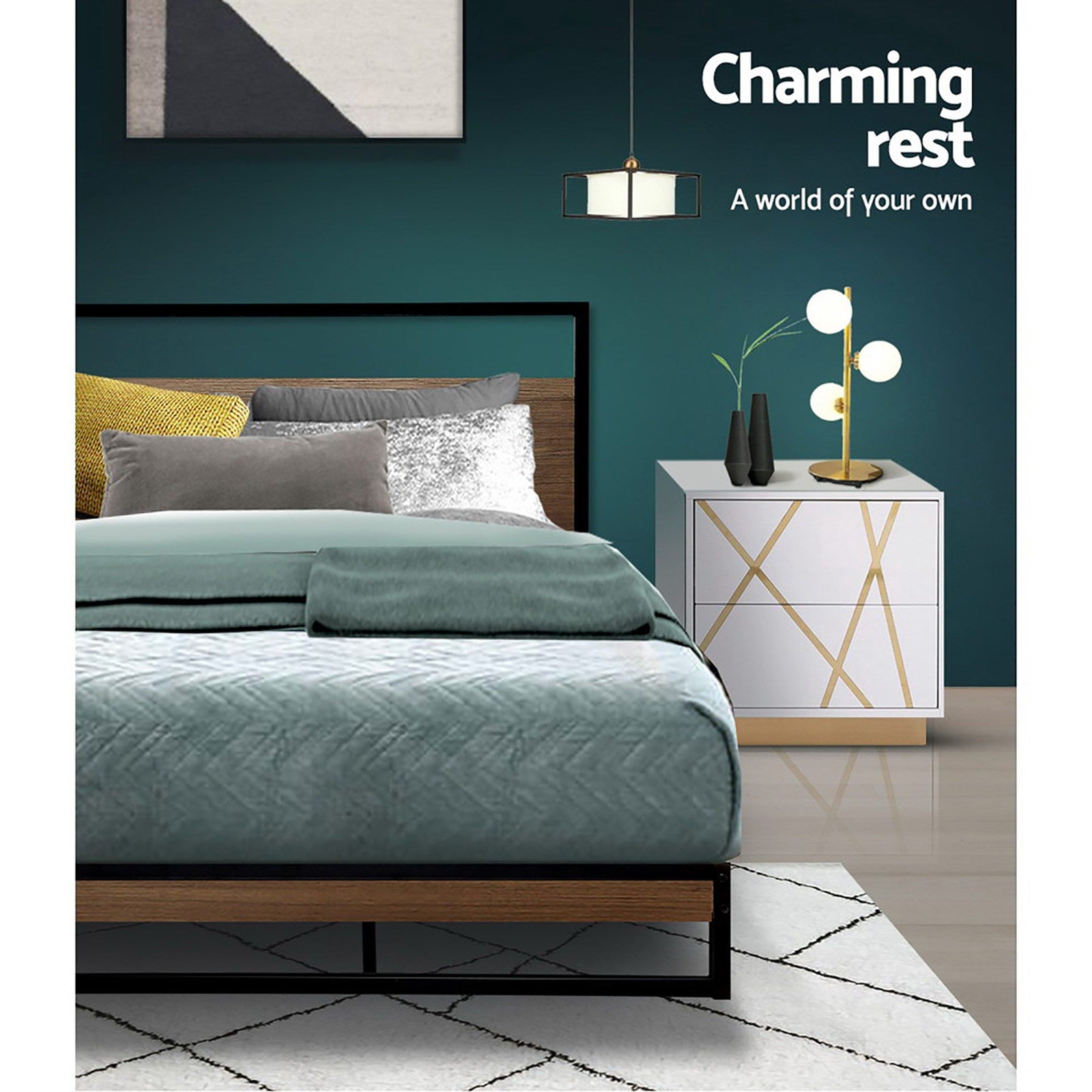 Artiss Bed Frame King Size Metal Bed Frame DANE