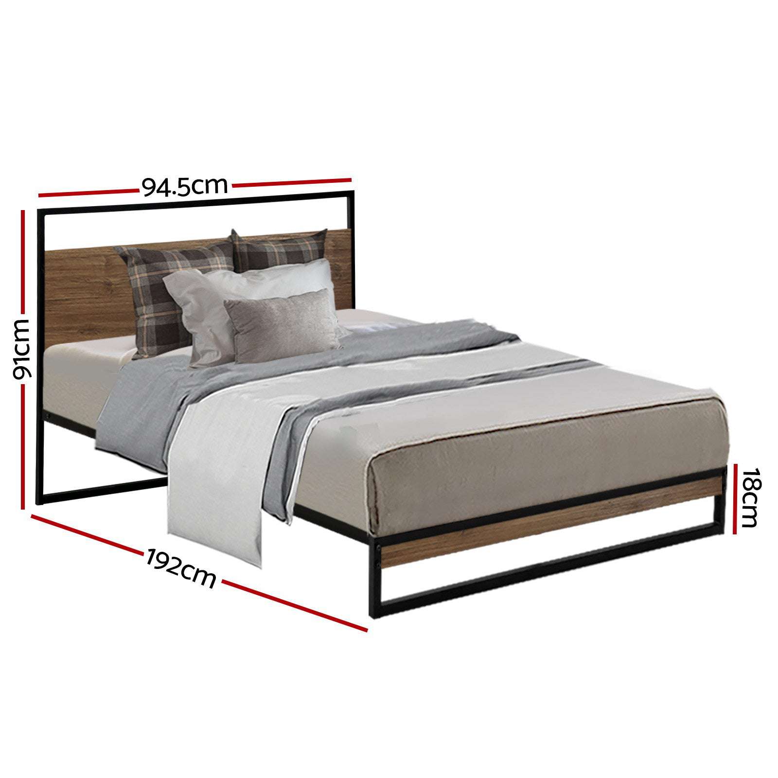 Artiss Bed Frame Single Size Metal Bed Frame DANE