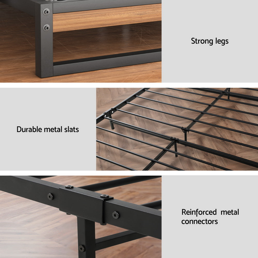 Artiss  Metal Bed Frame Single Size Beds Platform with Mattress