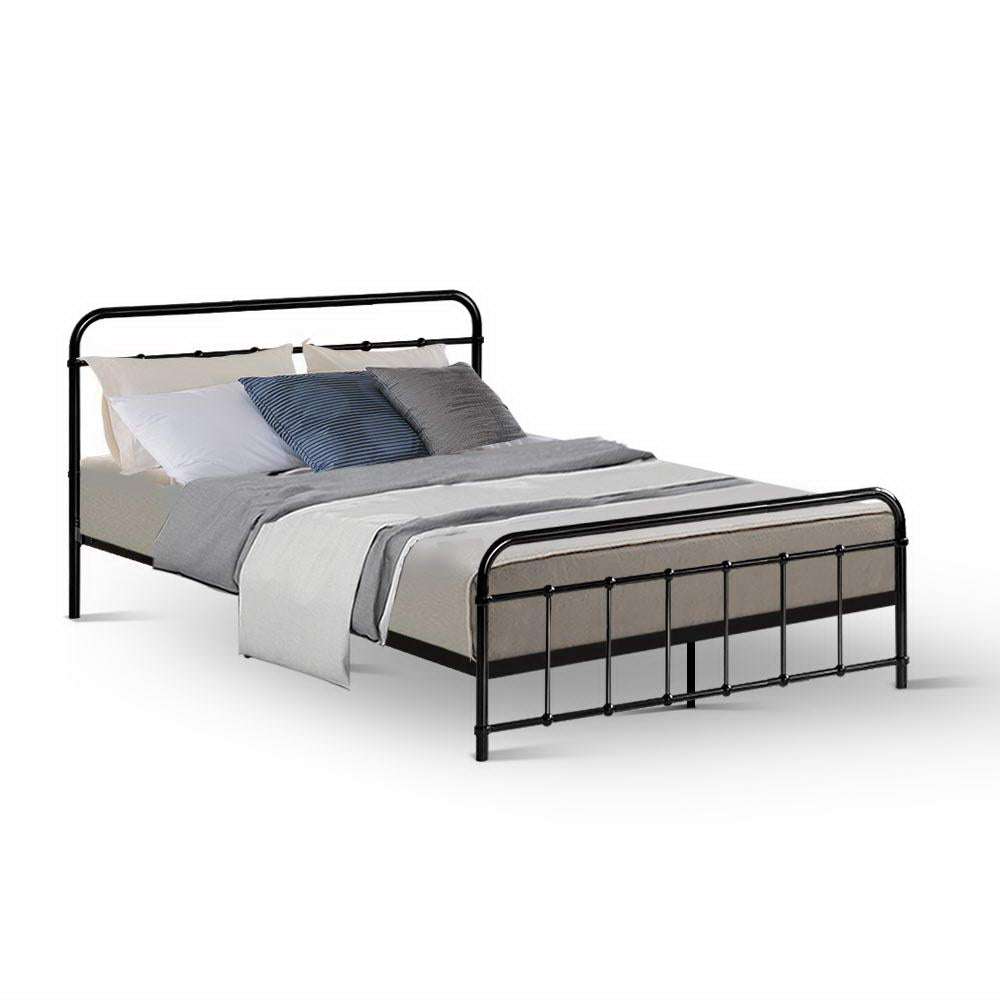Artiss Bed Frame Metal Bed Frame LEO - Double (Black)