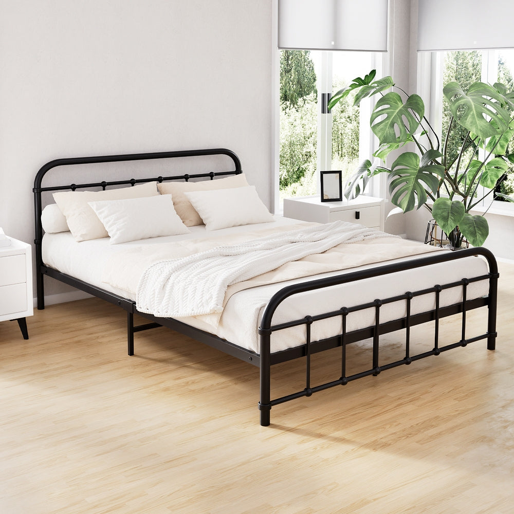 Artiss Bed Frame Metal Bed Frame LEO - Double (Black)