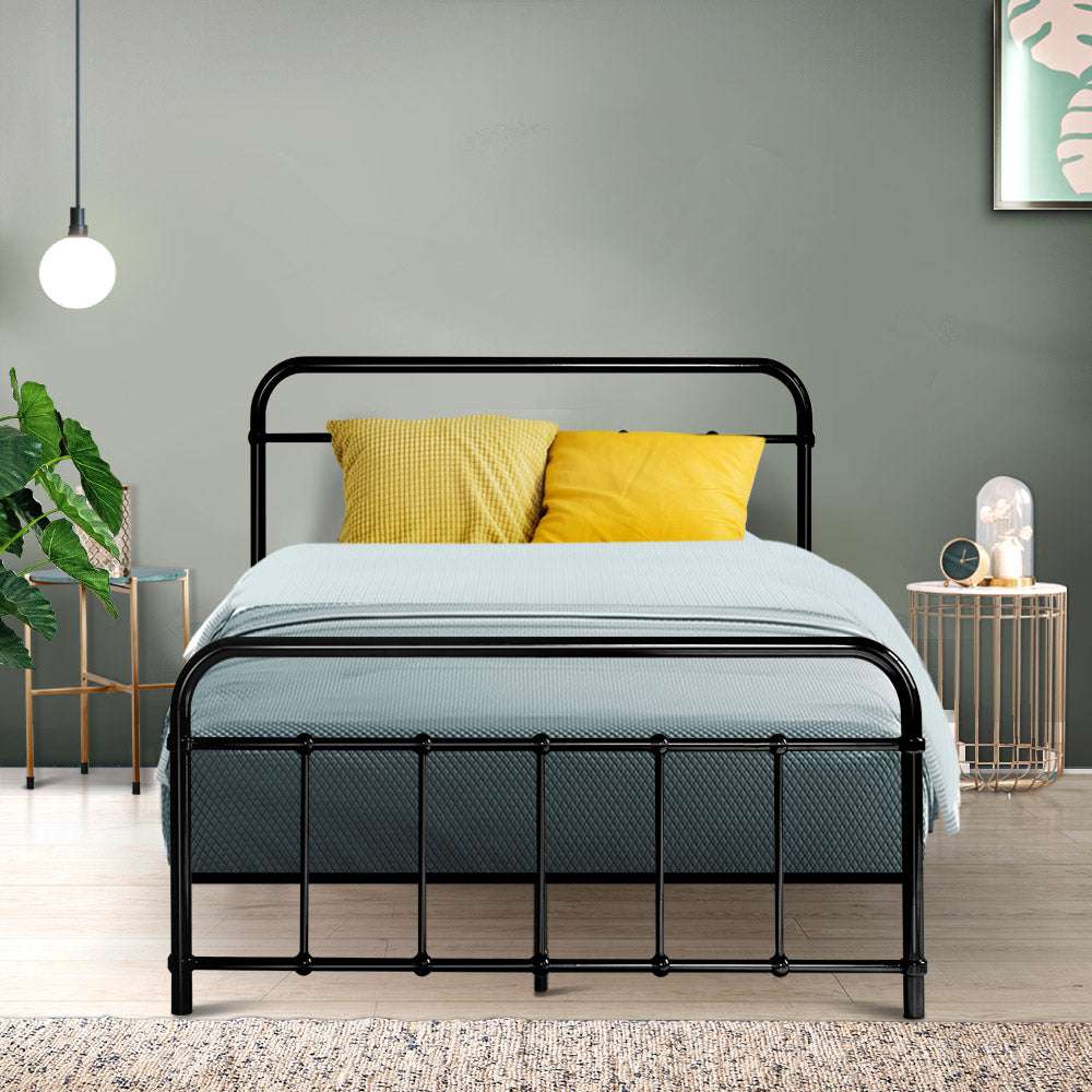 Artiss Bed Frame Metal Bed Frame LEO - King Single(Black)