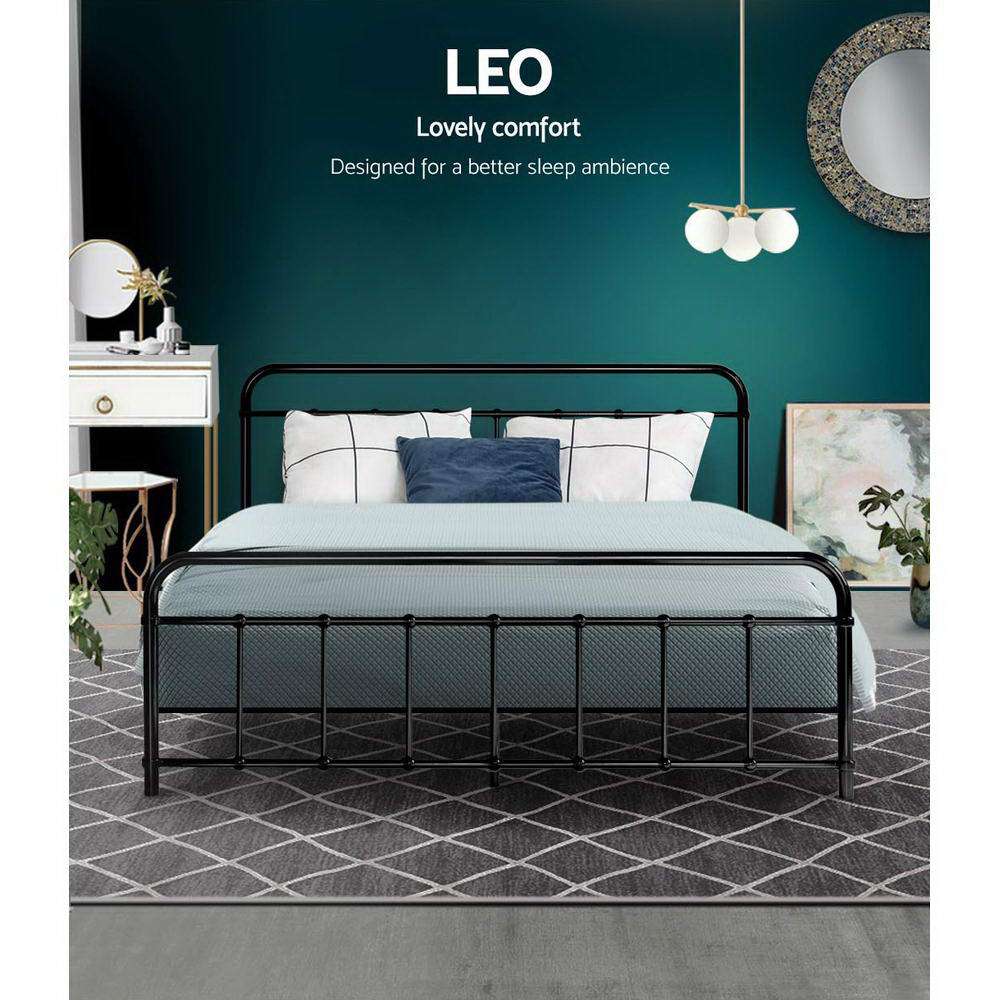 Artiss Bed Frame Metal Bed Frame LEO - Queen (Black)
