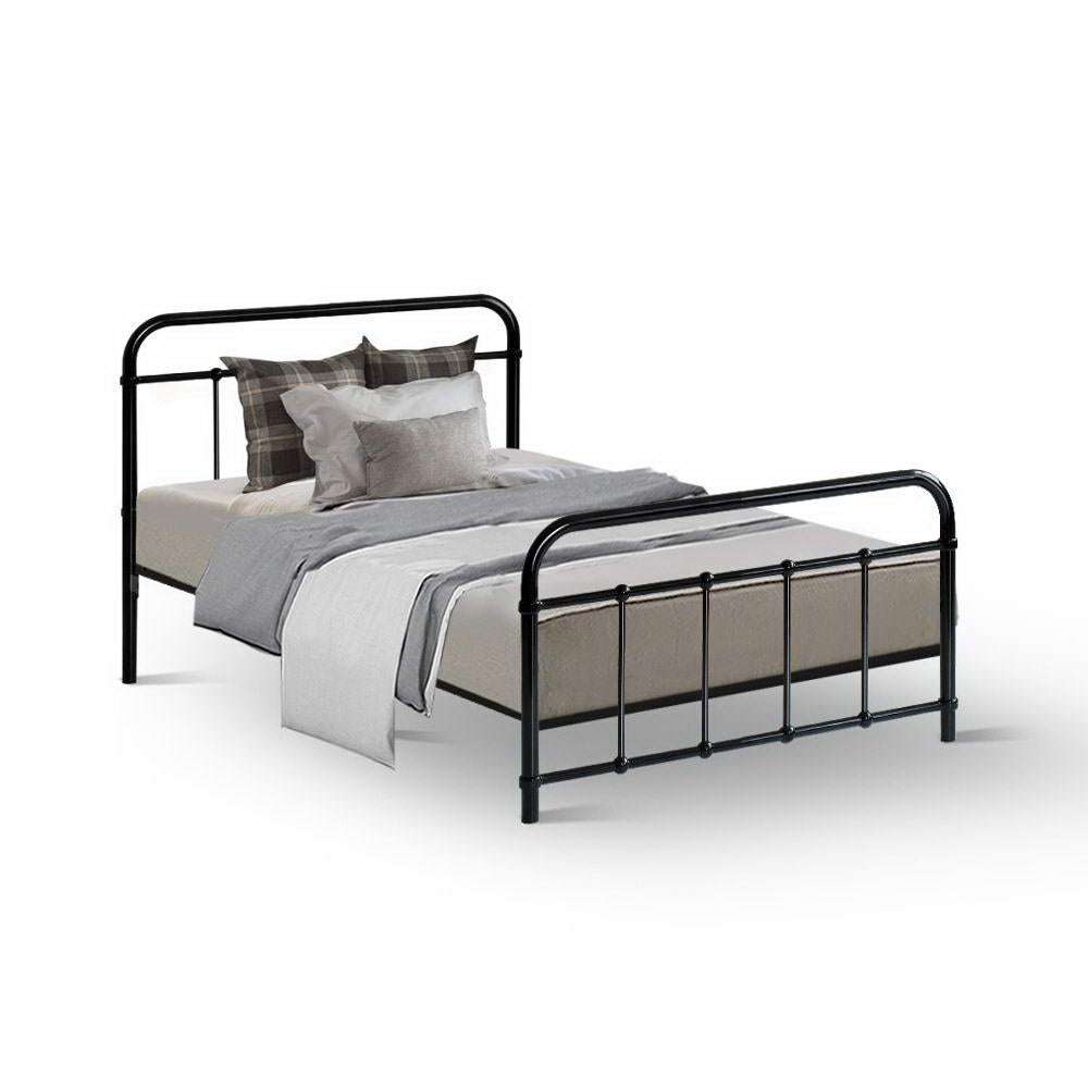 Artiss Bed Frame Metal Bed Frame LEO - Single (Black)