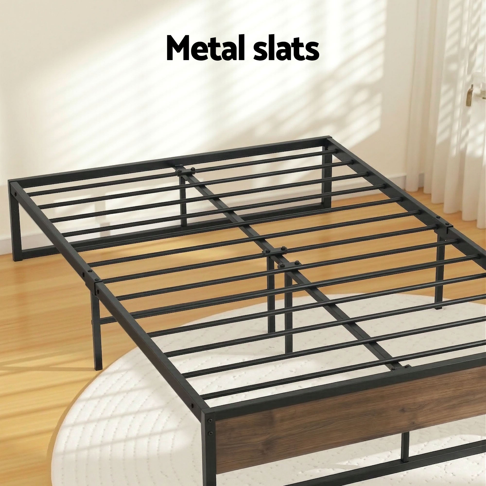 Artiss Bed Frame Metal Frame Double Size Bed Base 2 Drawers OSLO Bedworld