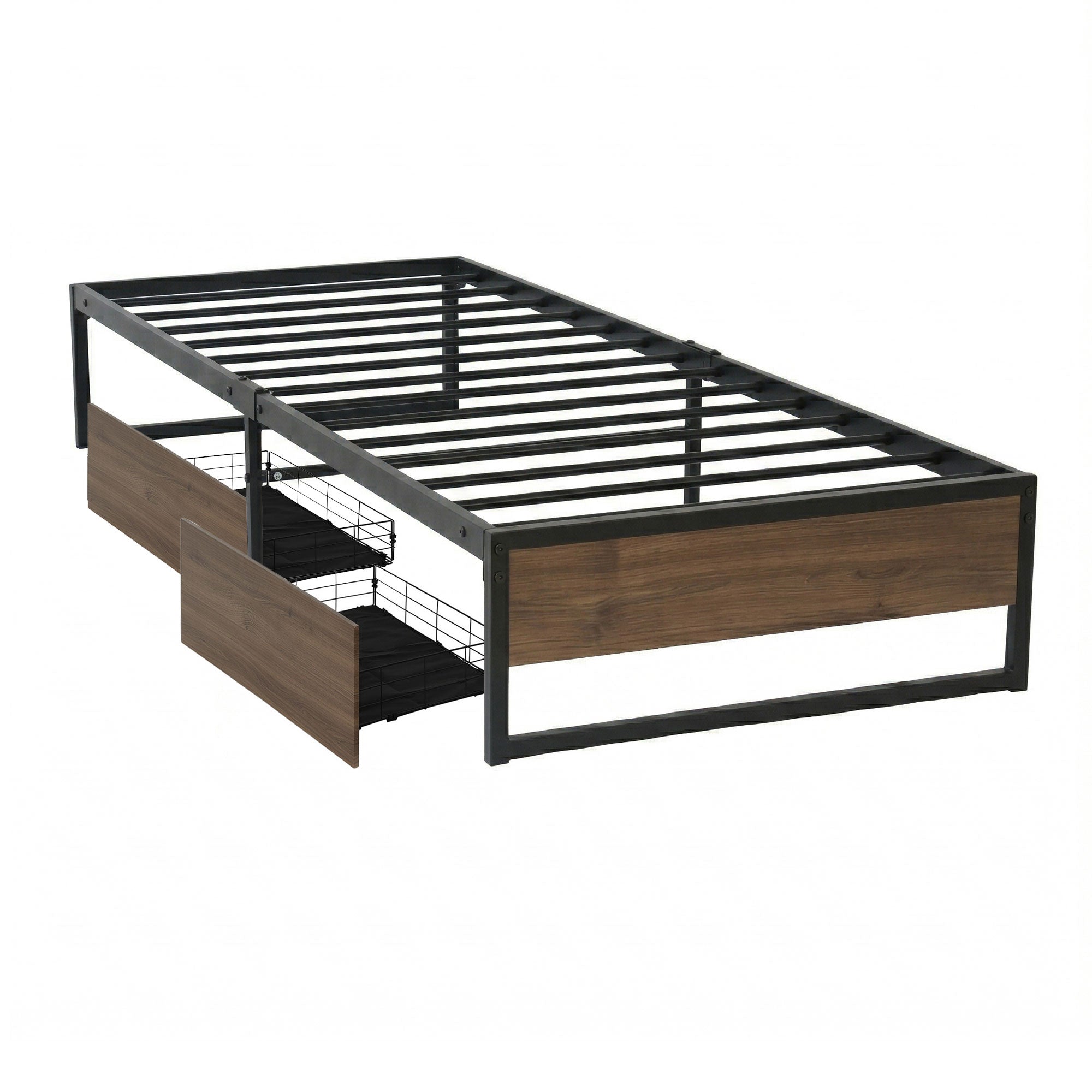 Artiss Bed Frame Metal Frame King Single Bed Base 2 Drawers OSLO Bedworld