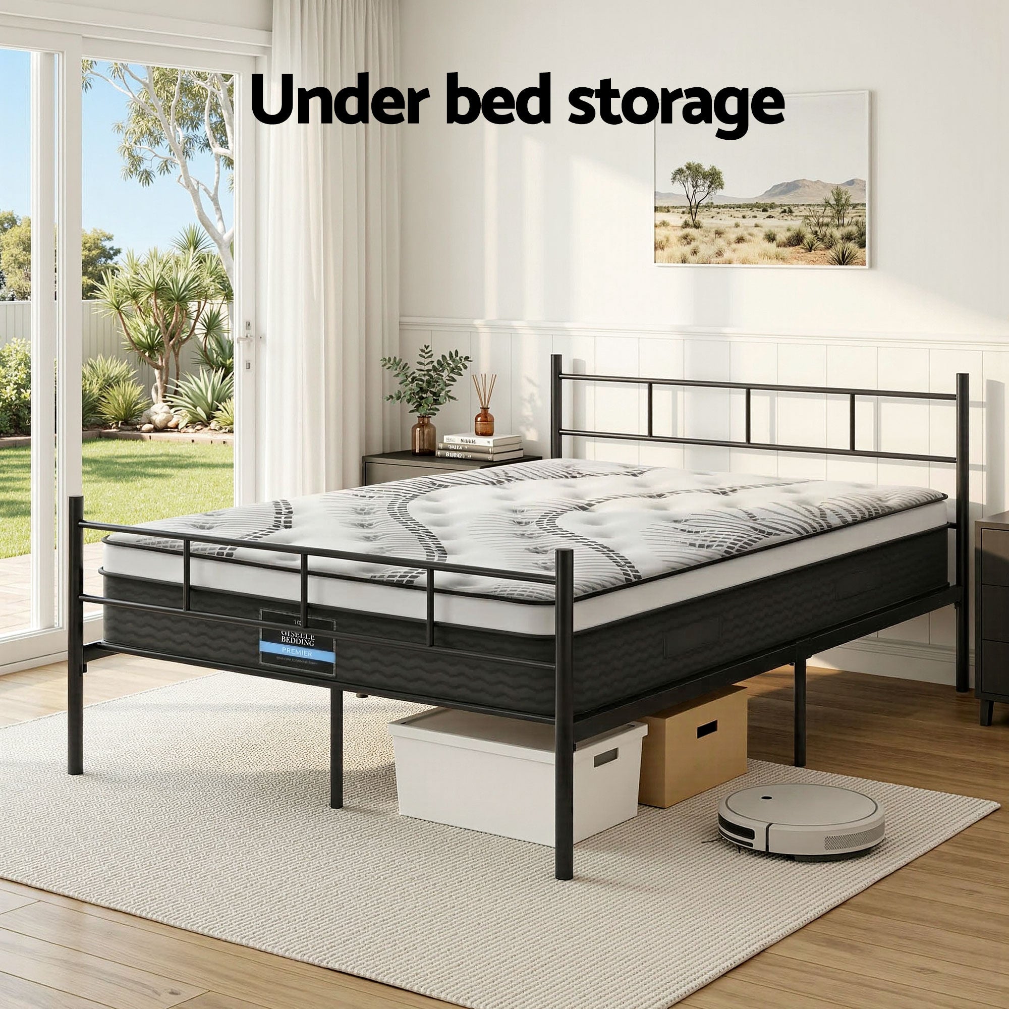 Artiss Bed Frame Double Metal Bed Frames SOL with Mattress Bedworld