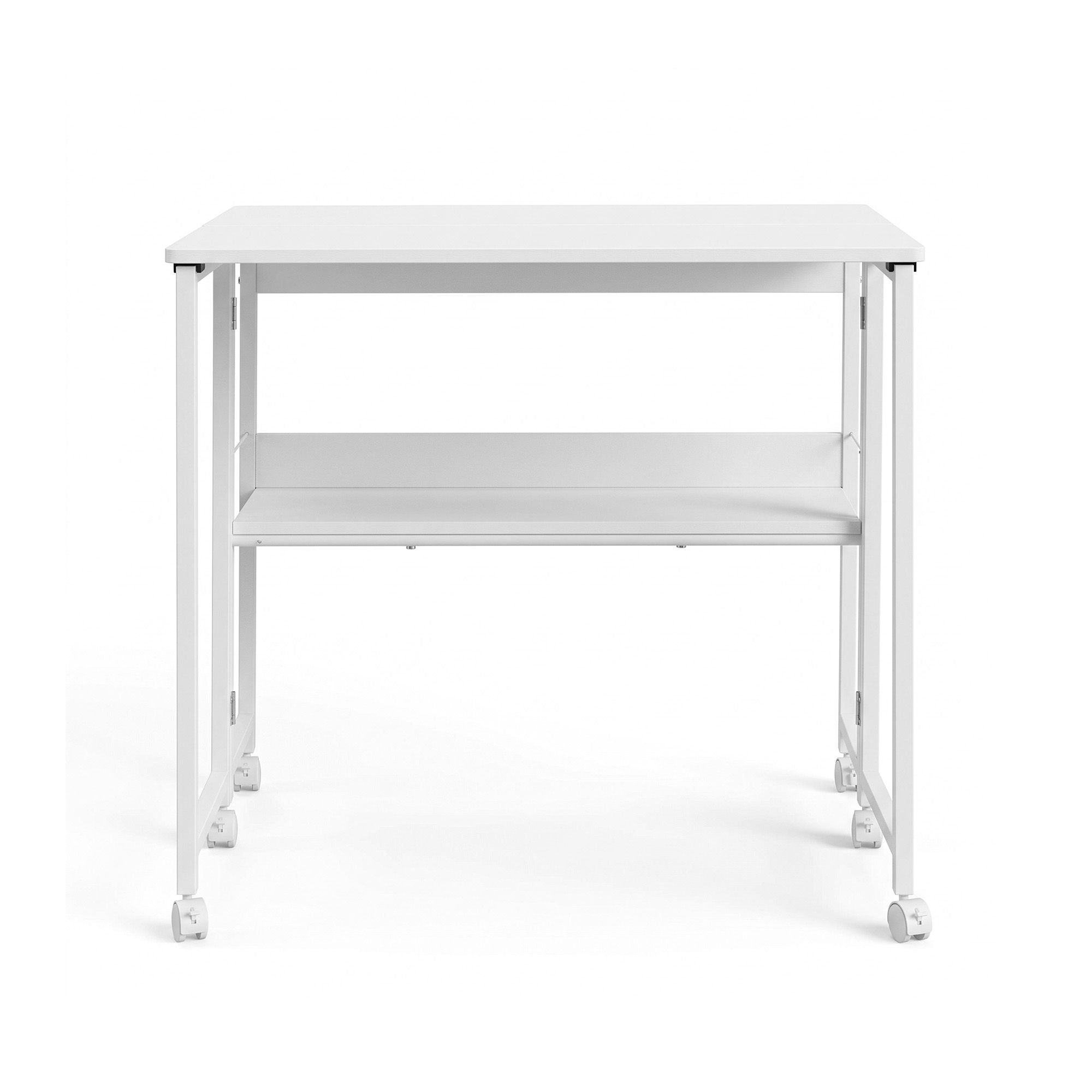 Artiss Foldable Computer Desk Mobile Study Table Workstation White 80cm Bedworld