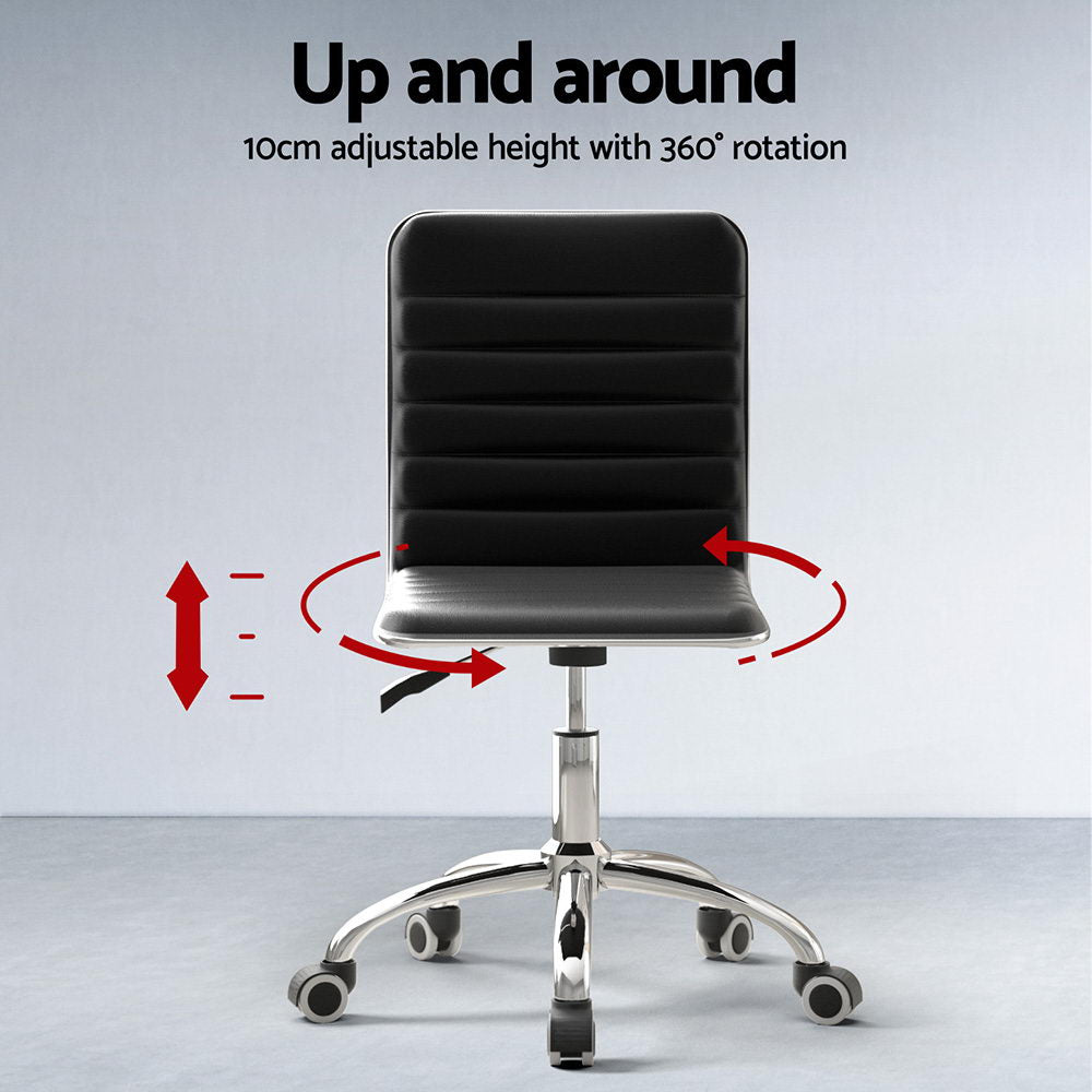 Artiss Computer Desk Office Chair PU Leather Set Foldable Home Study Table Black Bedworld
