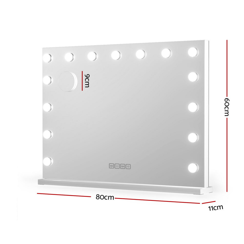 Embellir Bluetooth Makeup Mirror 80x58cm Hollywood Vanity with LED Light Wall
