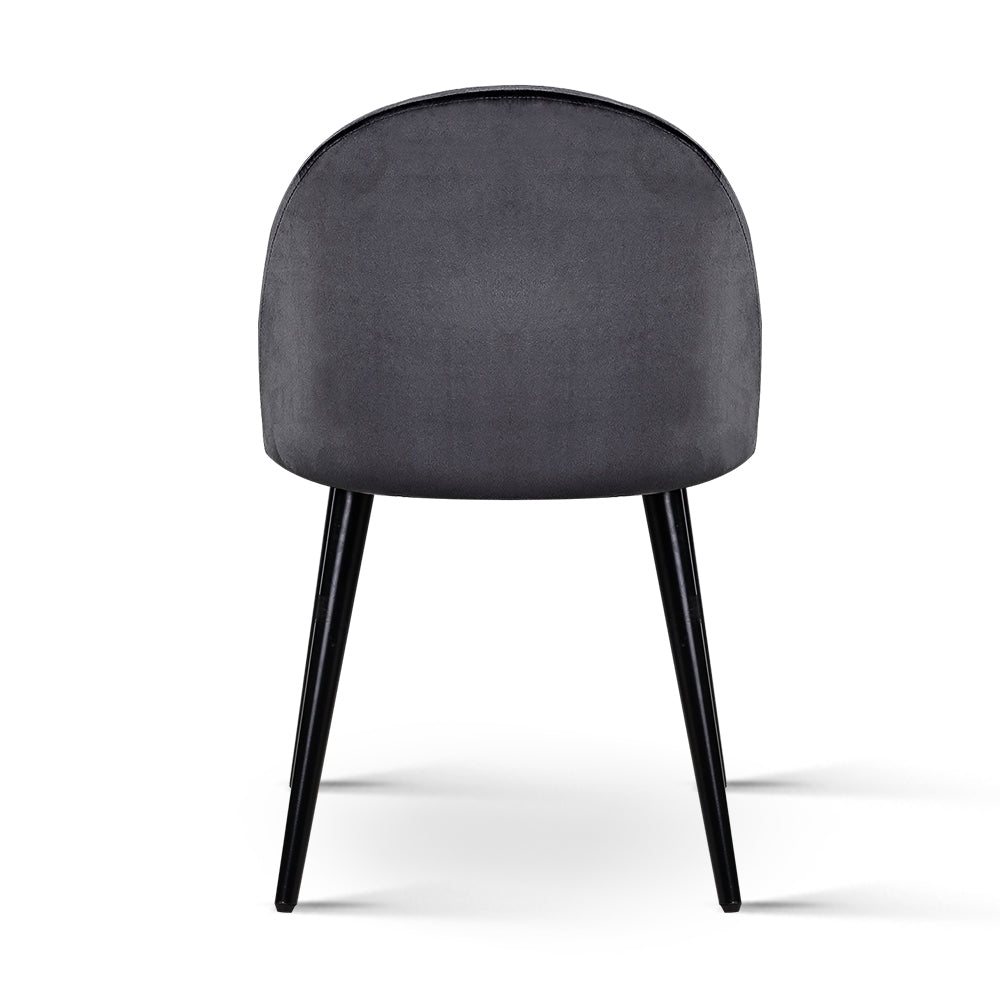 Artiss Dining Chairs Set of 2 Velvet Solid Curved Dark Grey Bedworld