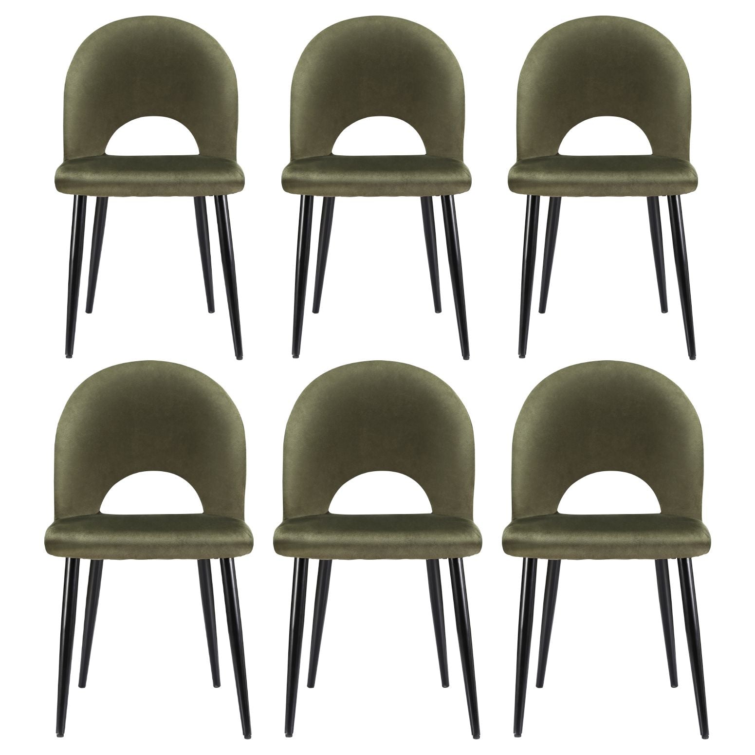 Artiss Dining Chairs Set of 6 Velvet Hollow Green Bedworld