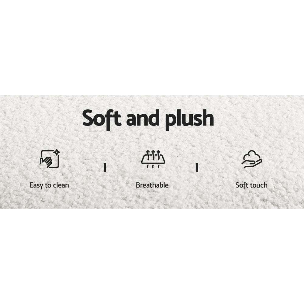 Artiss Dining Chairs Set of 2 Sherpa Boucle White