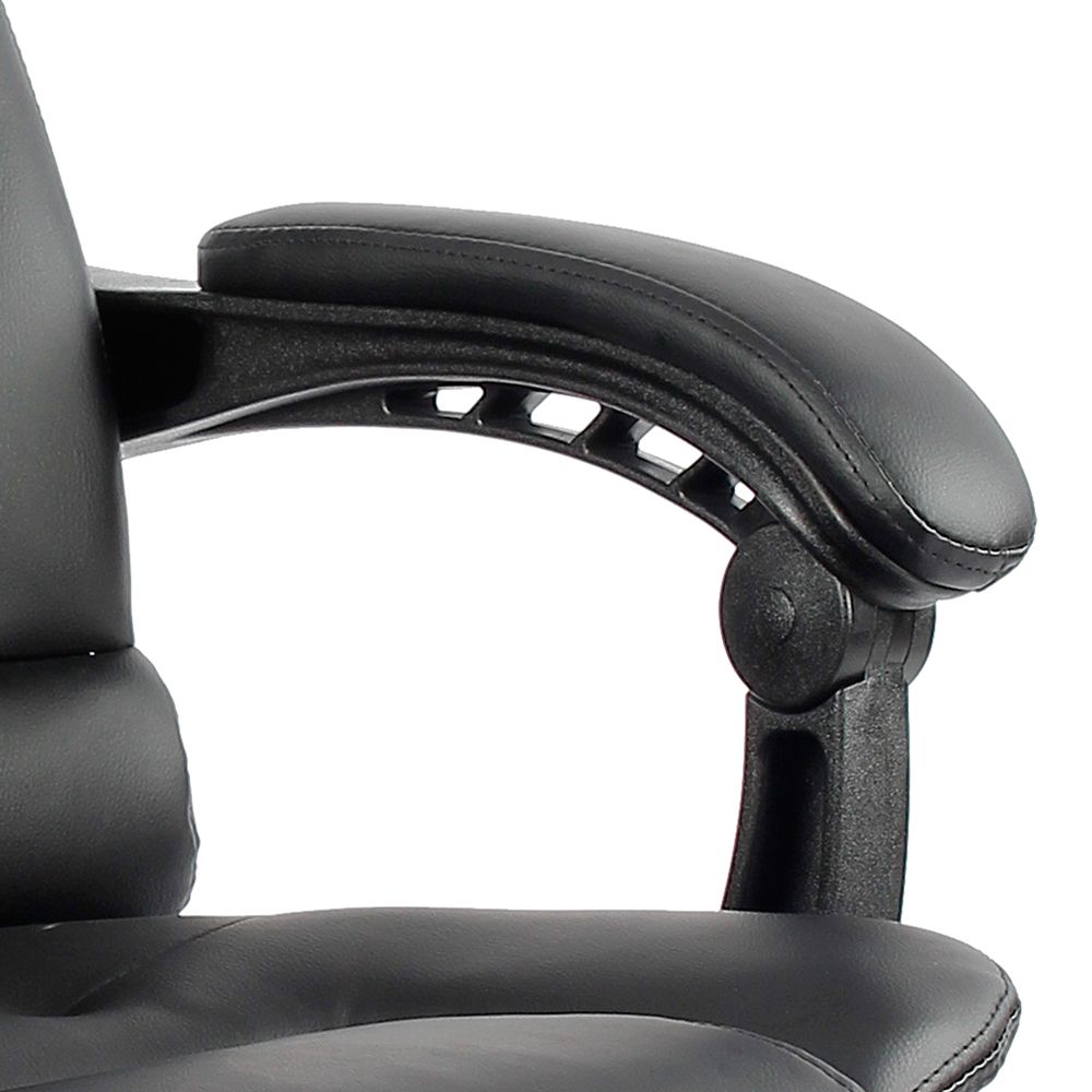Artiss 8 Point Massage Office Chair PU Leather Footrest Black Bedworld