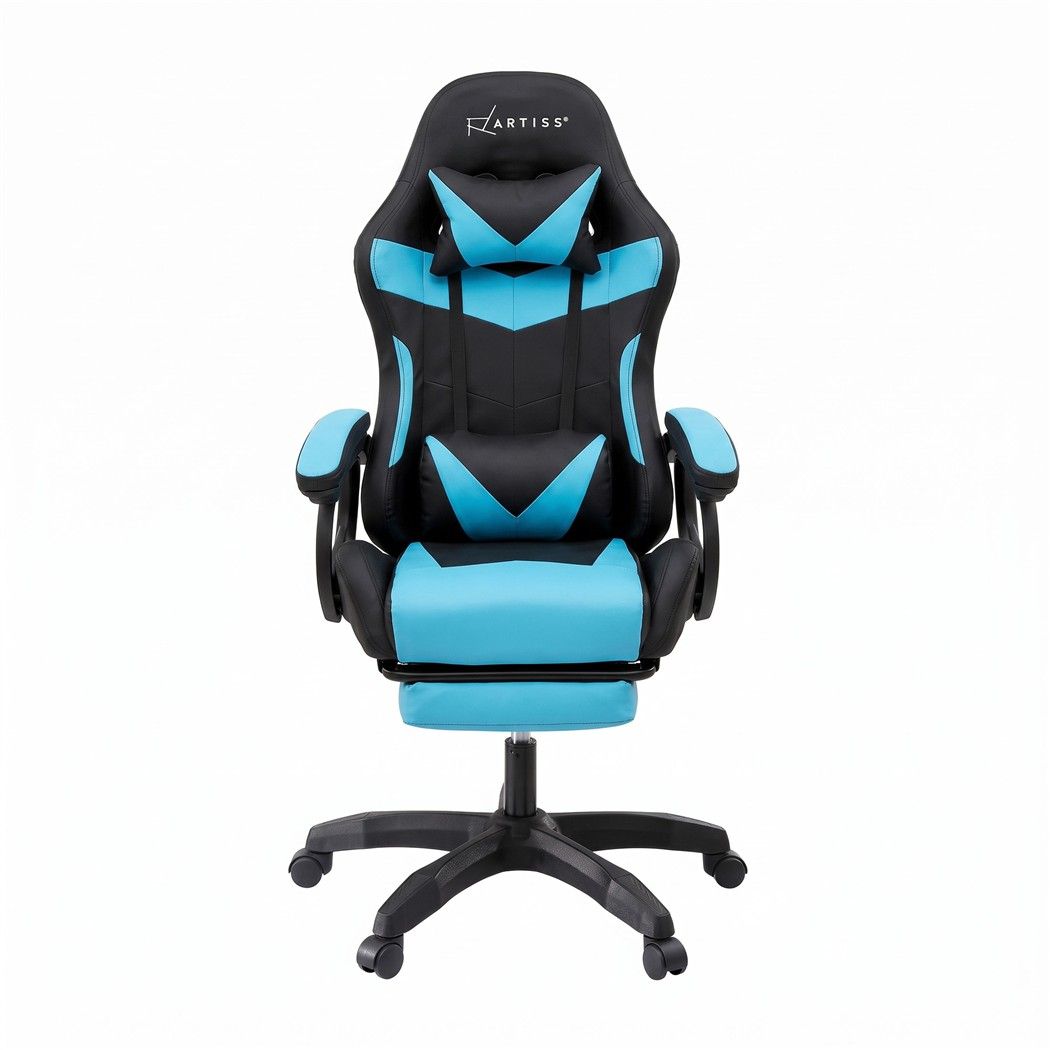 Artiss Gaming Office Chair with 8 Point Message Reline Ergonomic Blue Bedworld