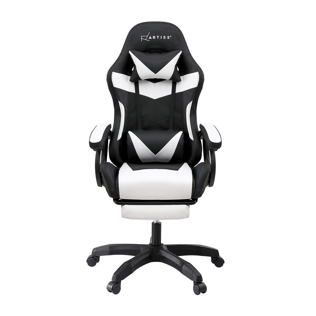 Artiss Gaming Office Chair with 8 Point Message Reline Ergonomic White Bedworld