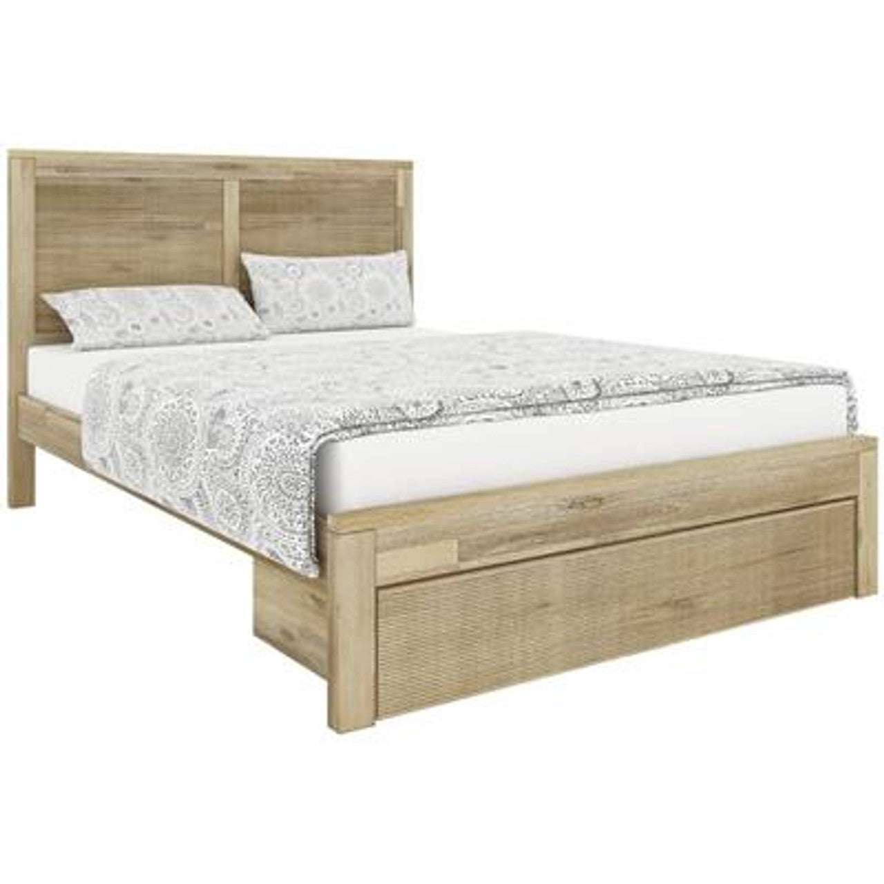 Mesana Acacia Timber Drawer Bed Frame