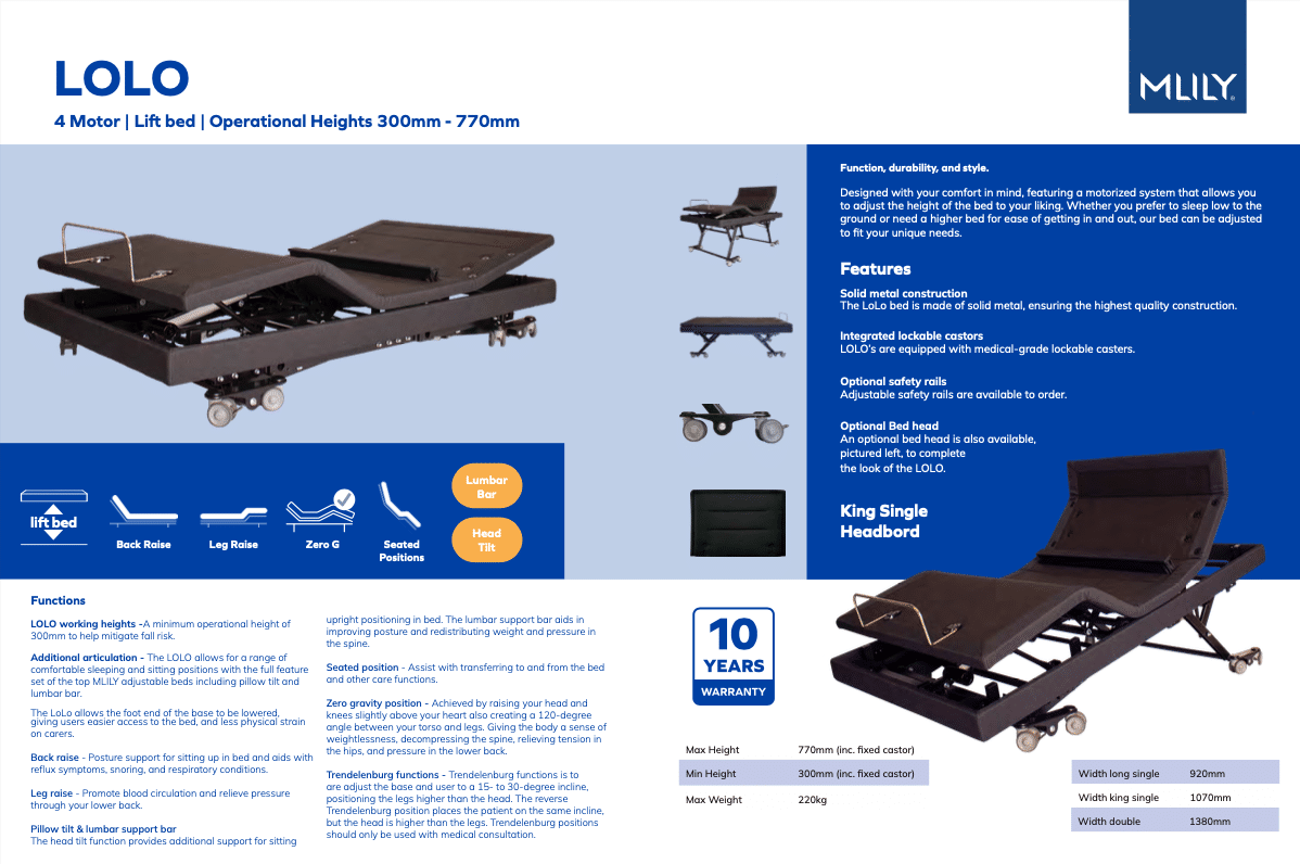 MLILY Electric Adjustable Bed Frame