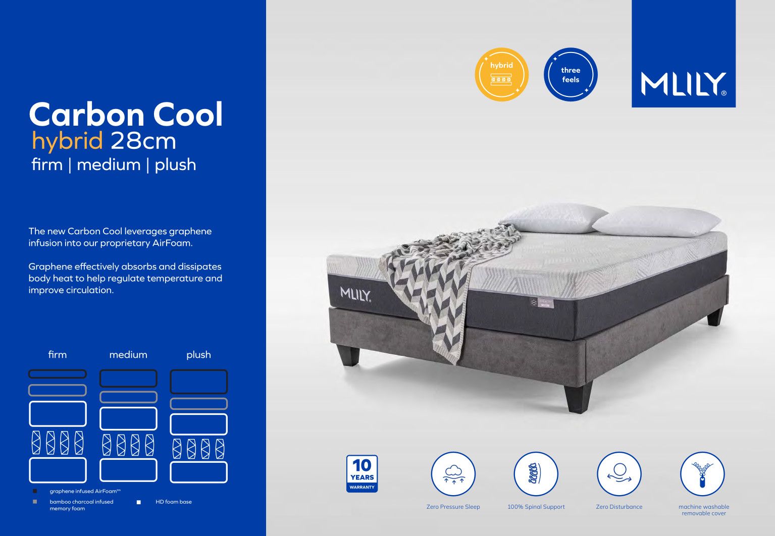 Mlily CarbonCool Hybrid mattress – 28cm premium comfort and support