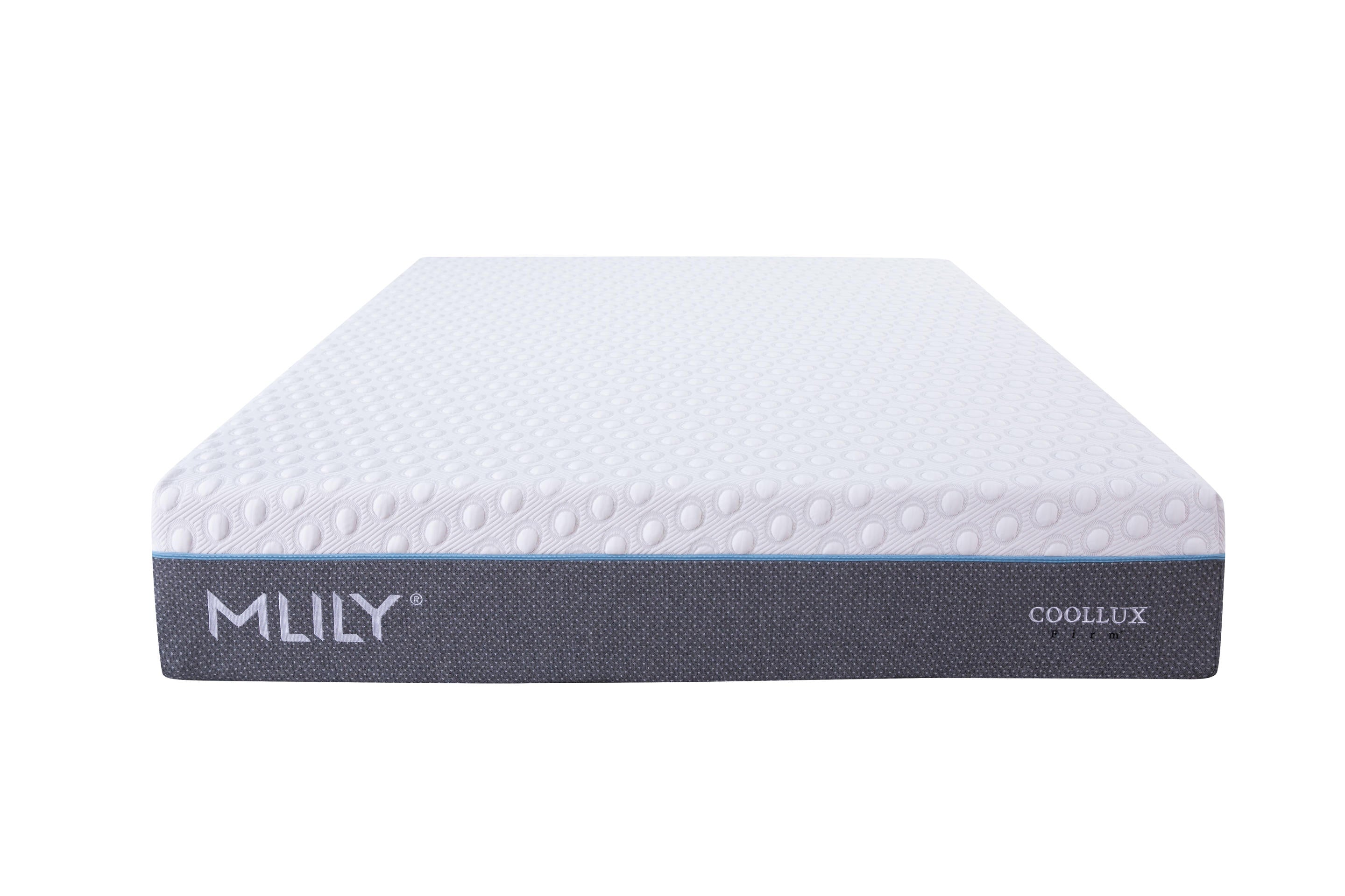 Side view of Mlily Coollux Mattress on a bed frame – cooling gel memory foam for pressure relief