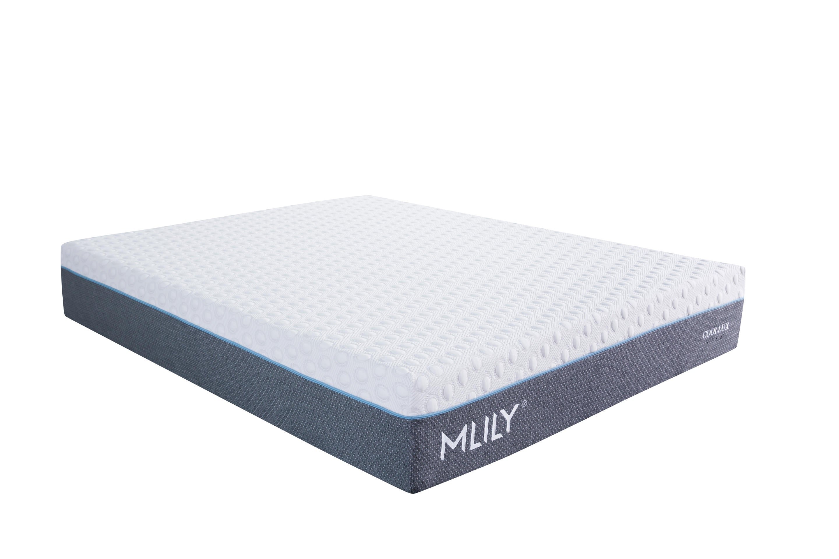 Side view of Mlily Coollux Mattress on a bed frame – cooling gel memory foam for pressure relief