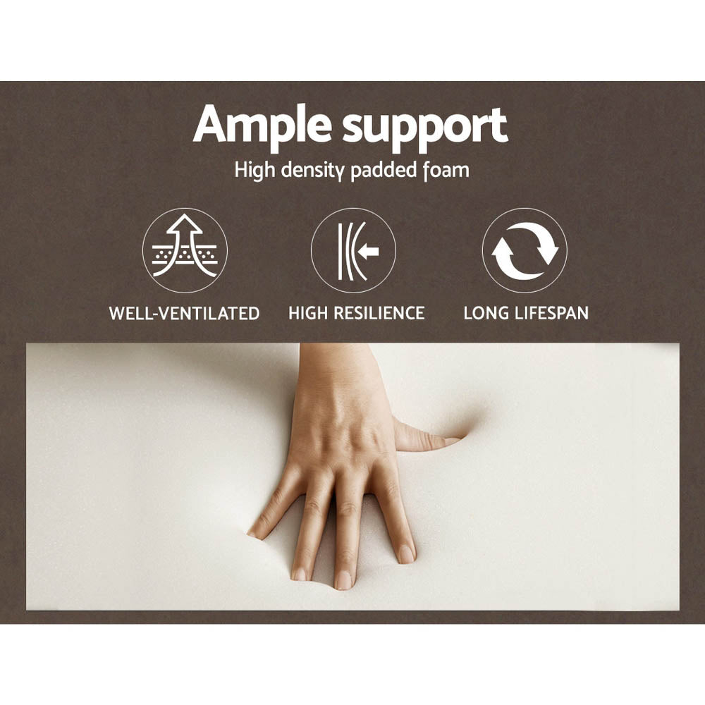 Grey Fabric Seat Wooden Office Chair by Artiss