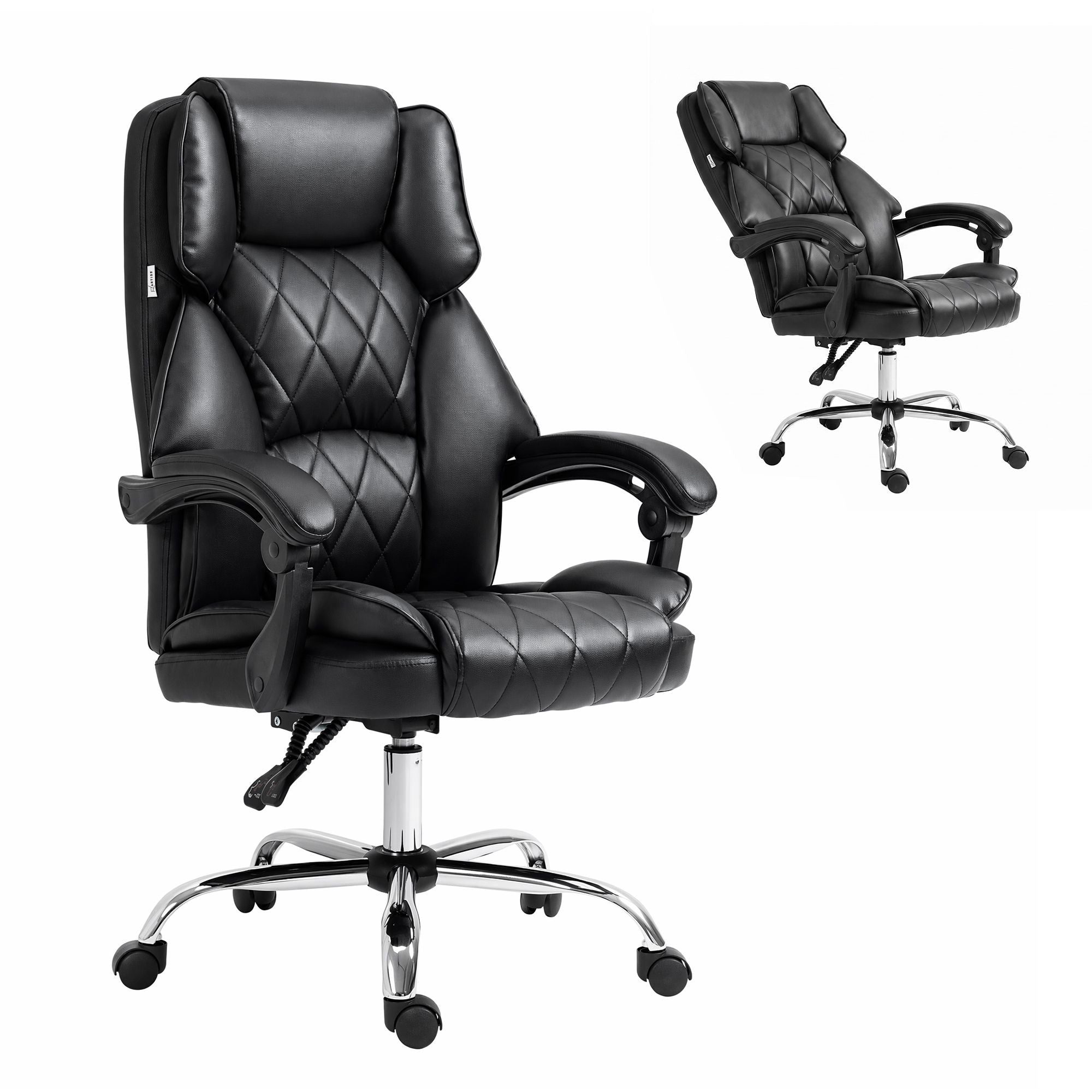 Artiss Executive Office Chair Leather Recliner Black Bedworld