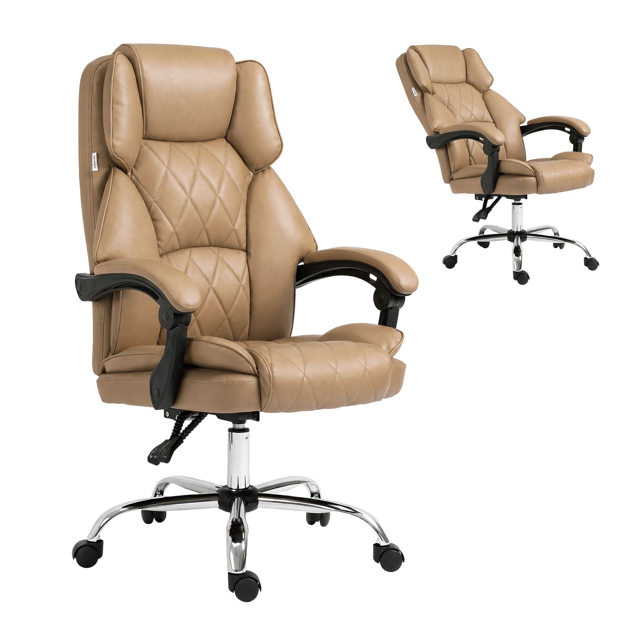 Artiss Executive Office Chair Leather Recliner Espresso Bedworld
